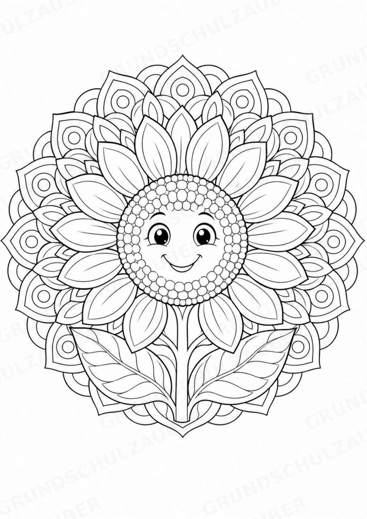 Blumen Mandalas Ausmalbilder – Natur und Pflanzen – 15 Malvorlagen – Materialseite 2