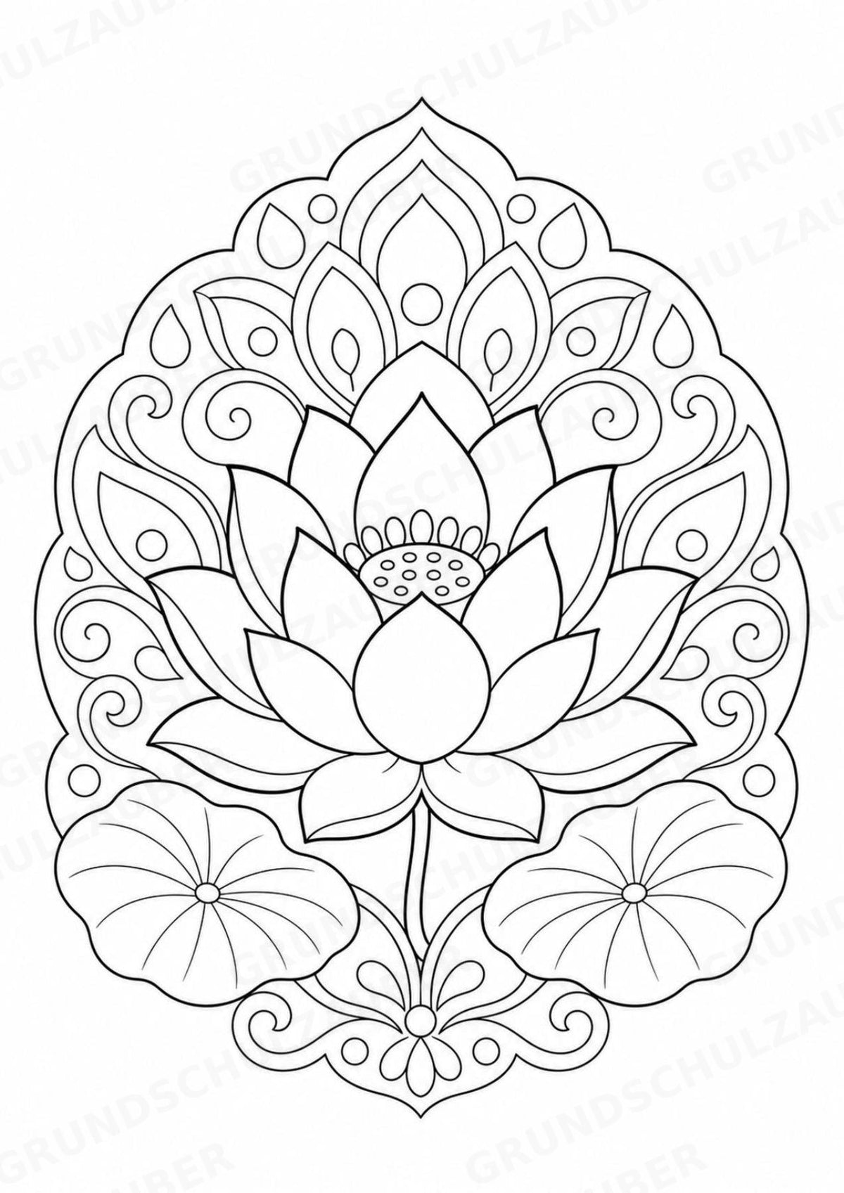 Blumen Mandalas Ausmalbilder – Natur und Pflanzen – 15 Malvorlagen – Materialseite 12