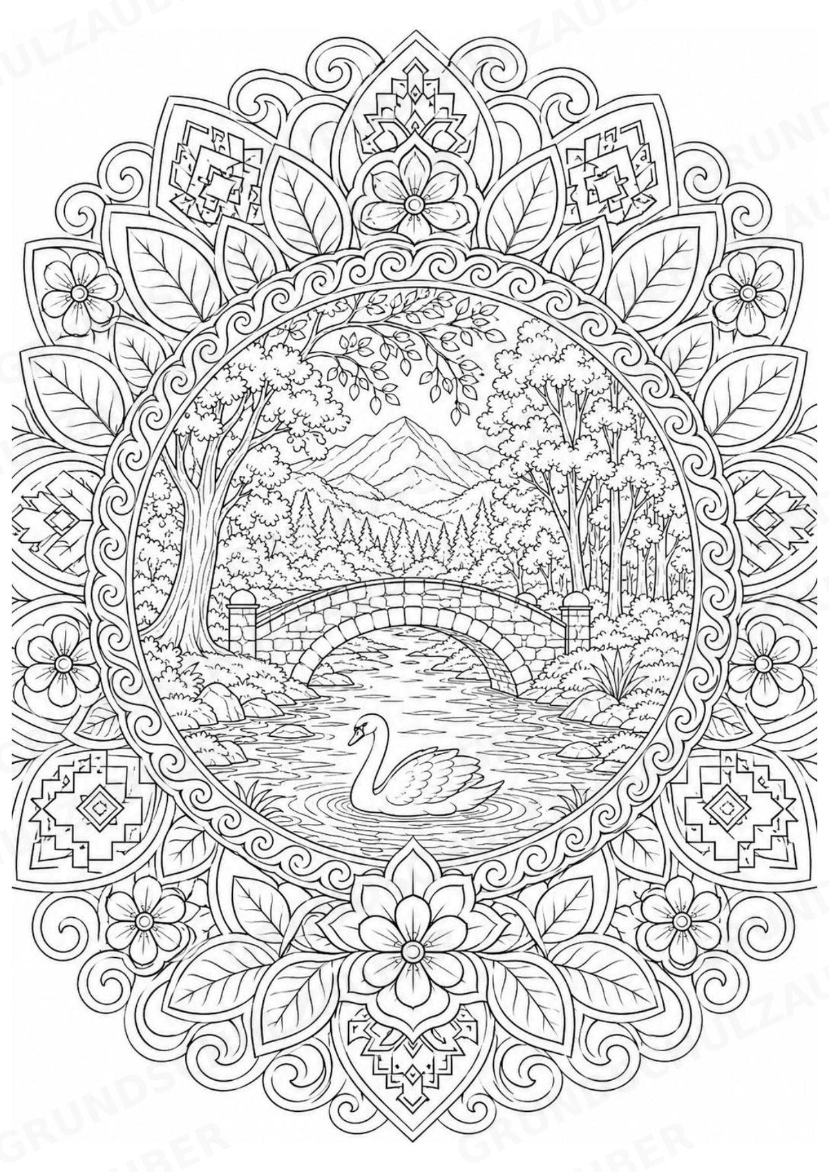 Bosnien Mandalas Ausmalbilder – Länder und Kulturen – 15 Malvorlagen – Materialseite 11