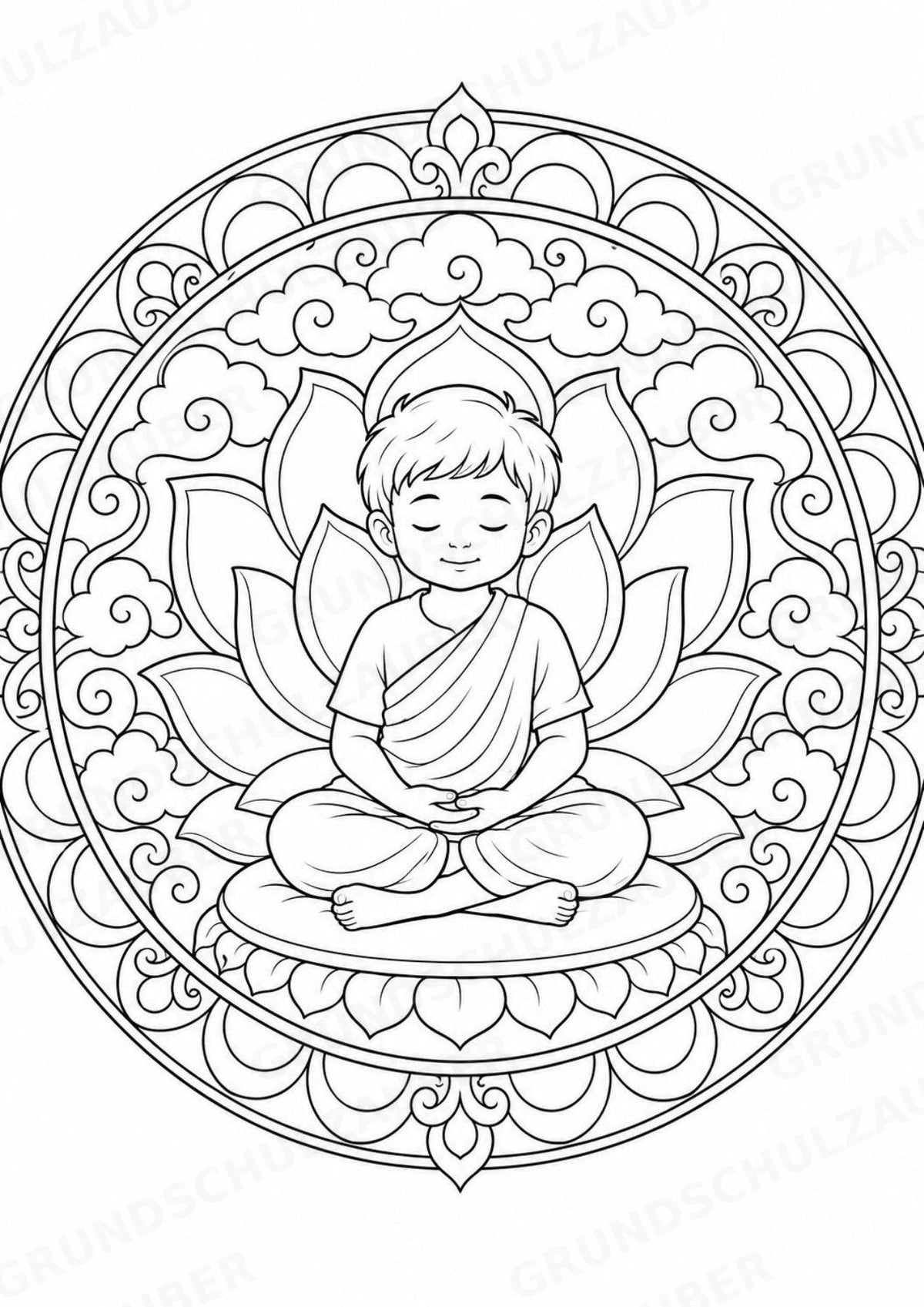 Buddhismus Mandalas Ausmalbilder – Religion – 15 Malvorlagen – Materialseite 6