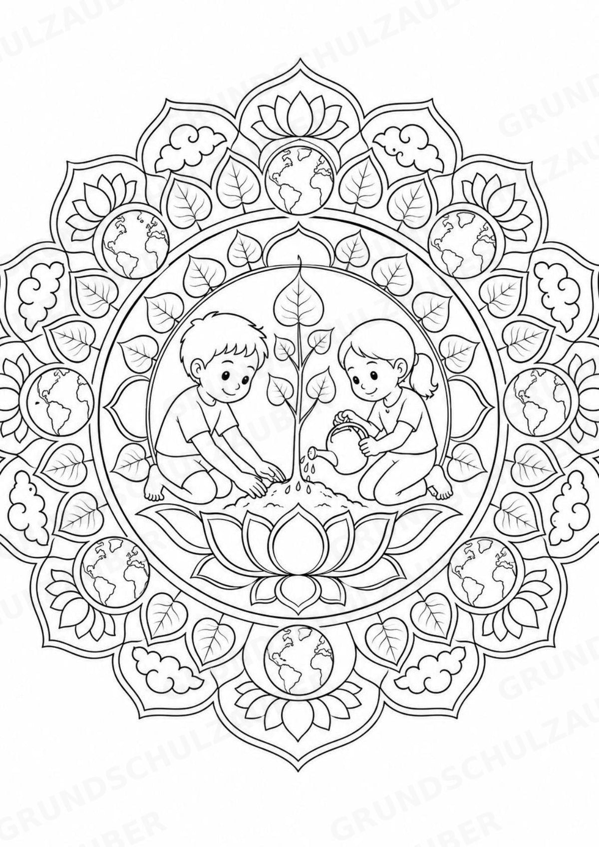 Buddhismus Mandalas Ausmalbilder – Religion – 15 Malvorlagen – Materialseite 14