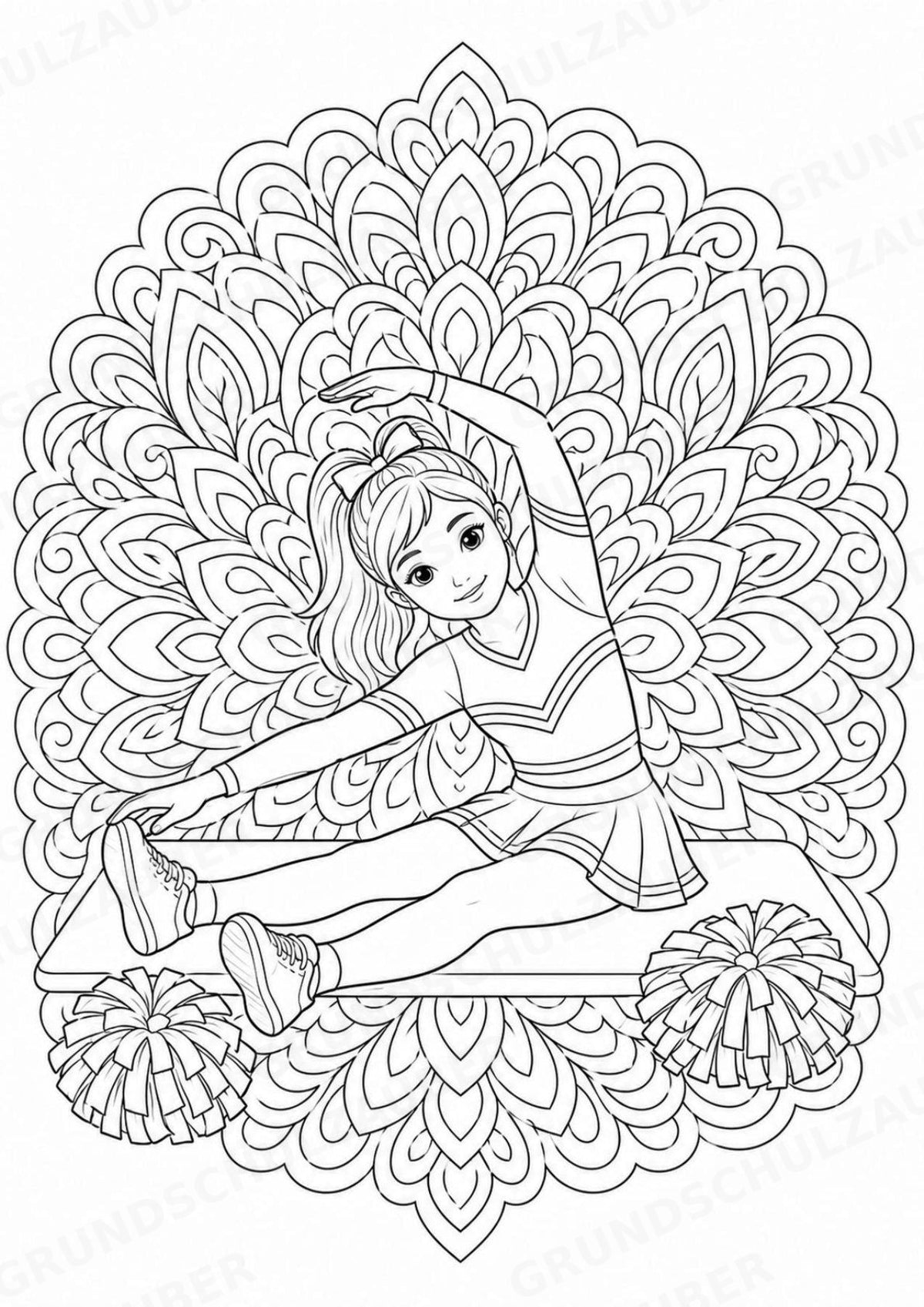 Cheerleading Mandalas Ausmalbilder – Sport – 15 Malvorlagen – Materialseite 15