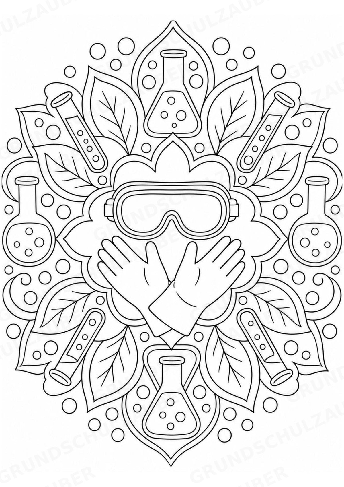 Chemie Mandalas Ausmalbilder – Fach – 15 Malvorlagen – Materialseite 9