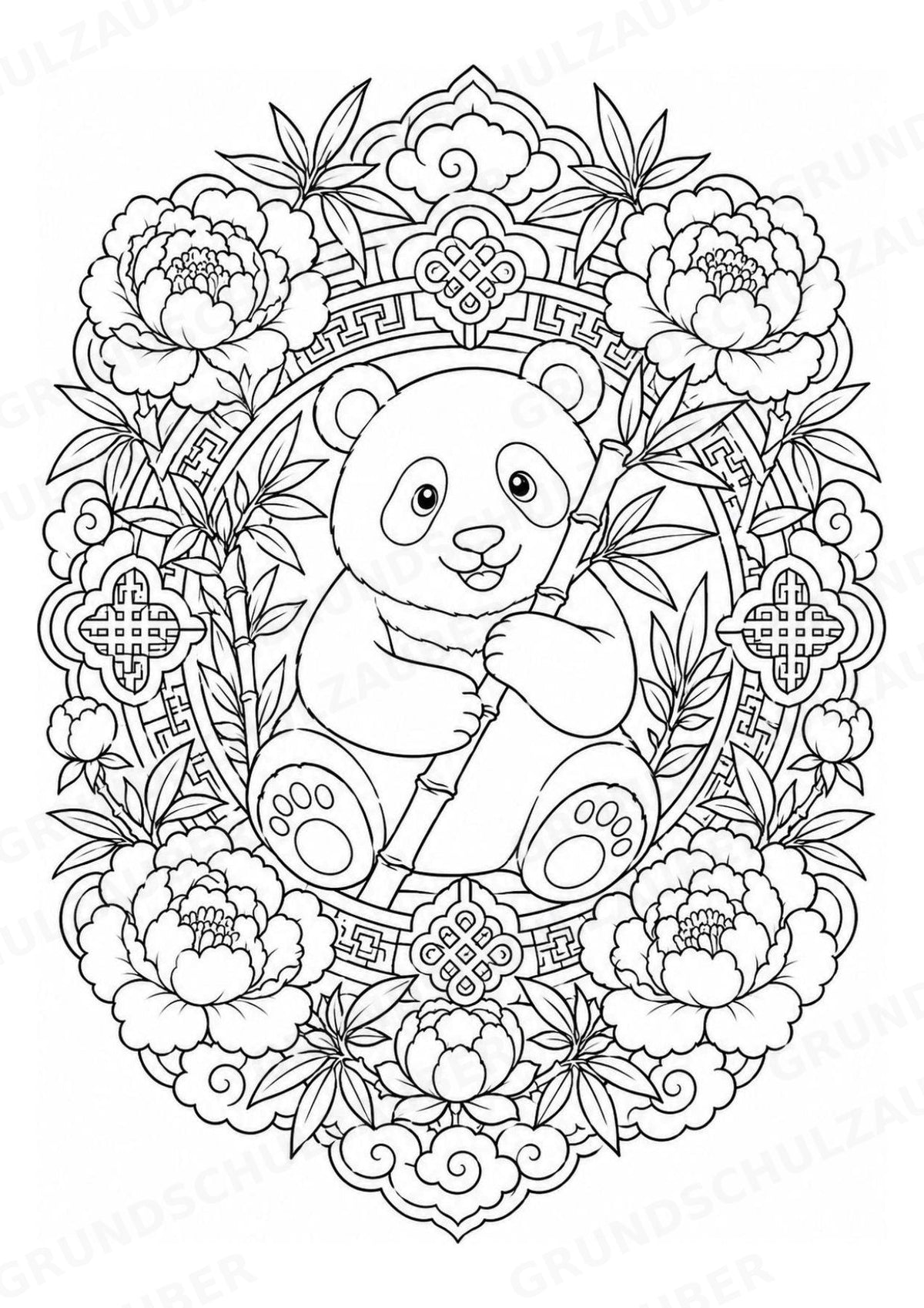 China Mandalas Ausmalbilder – Länder und Kulturen – 15 Malvorlagen – Materialseite 4