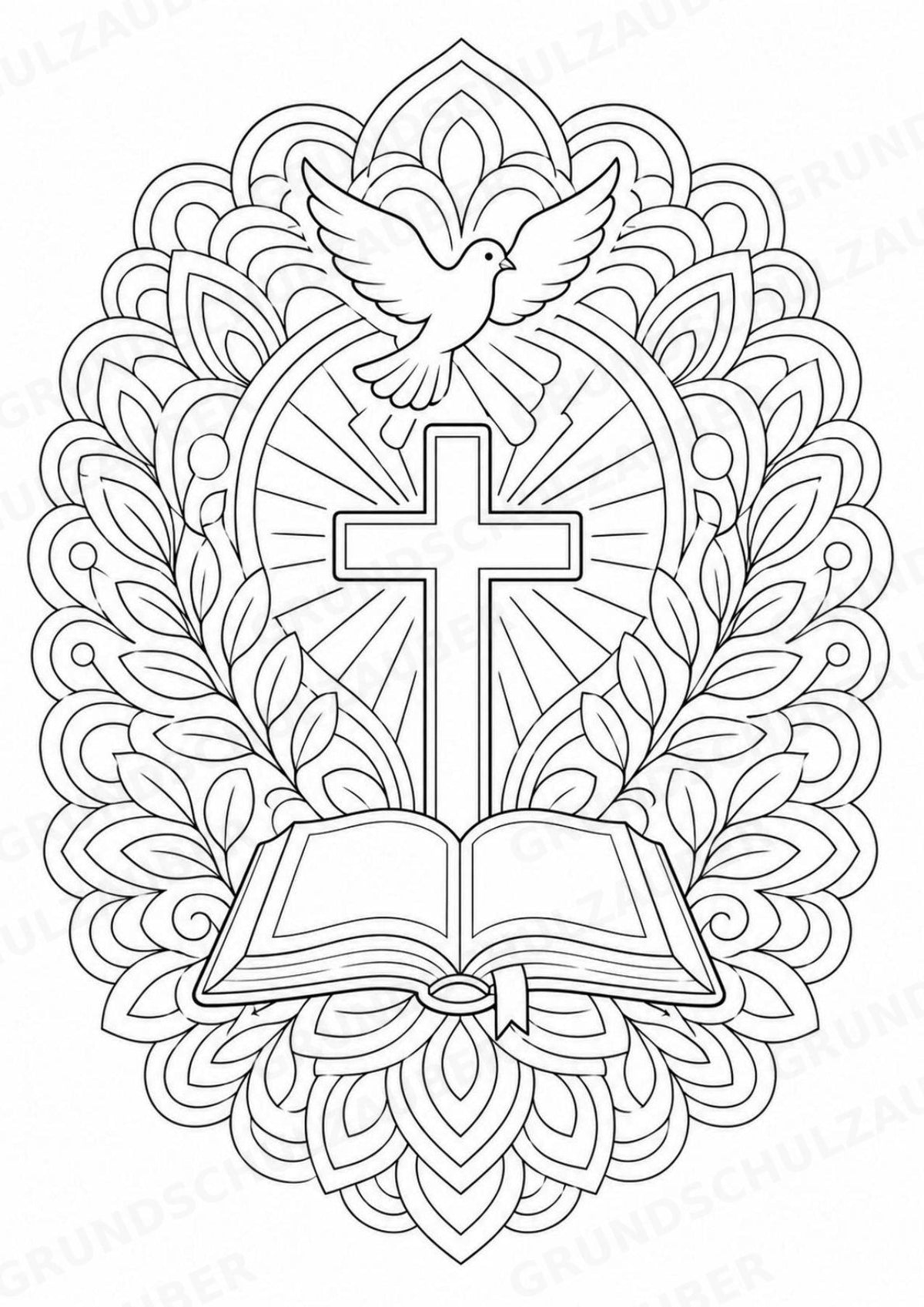 Christentum Mandalas Ausmalbilder – Religion – 15 Malvorlagen – Materialseite 2