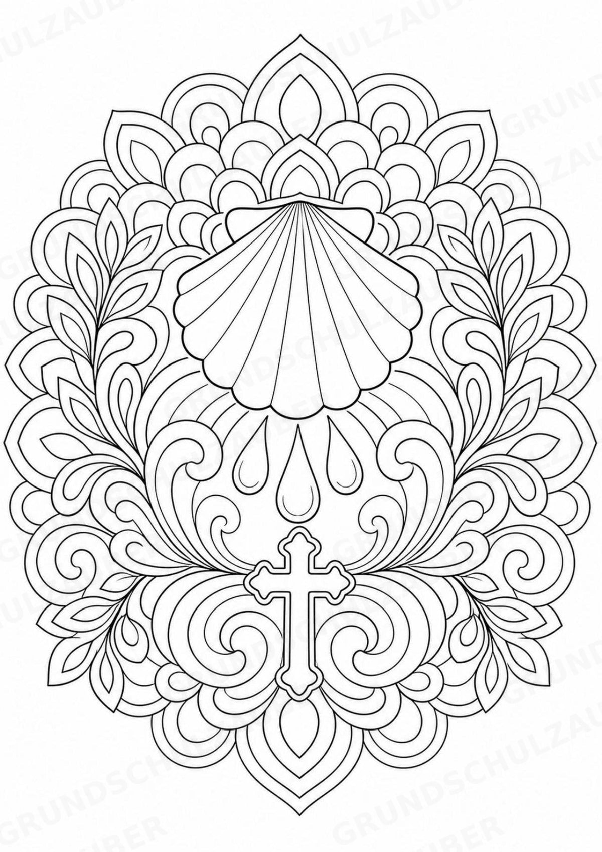Christentum Mandalas Ausmalbilder – Religion – 15 Malvorlagen – Materialseite 8