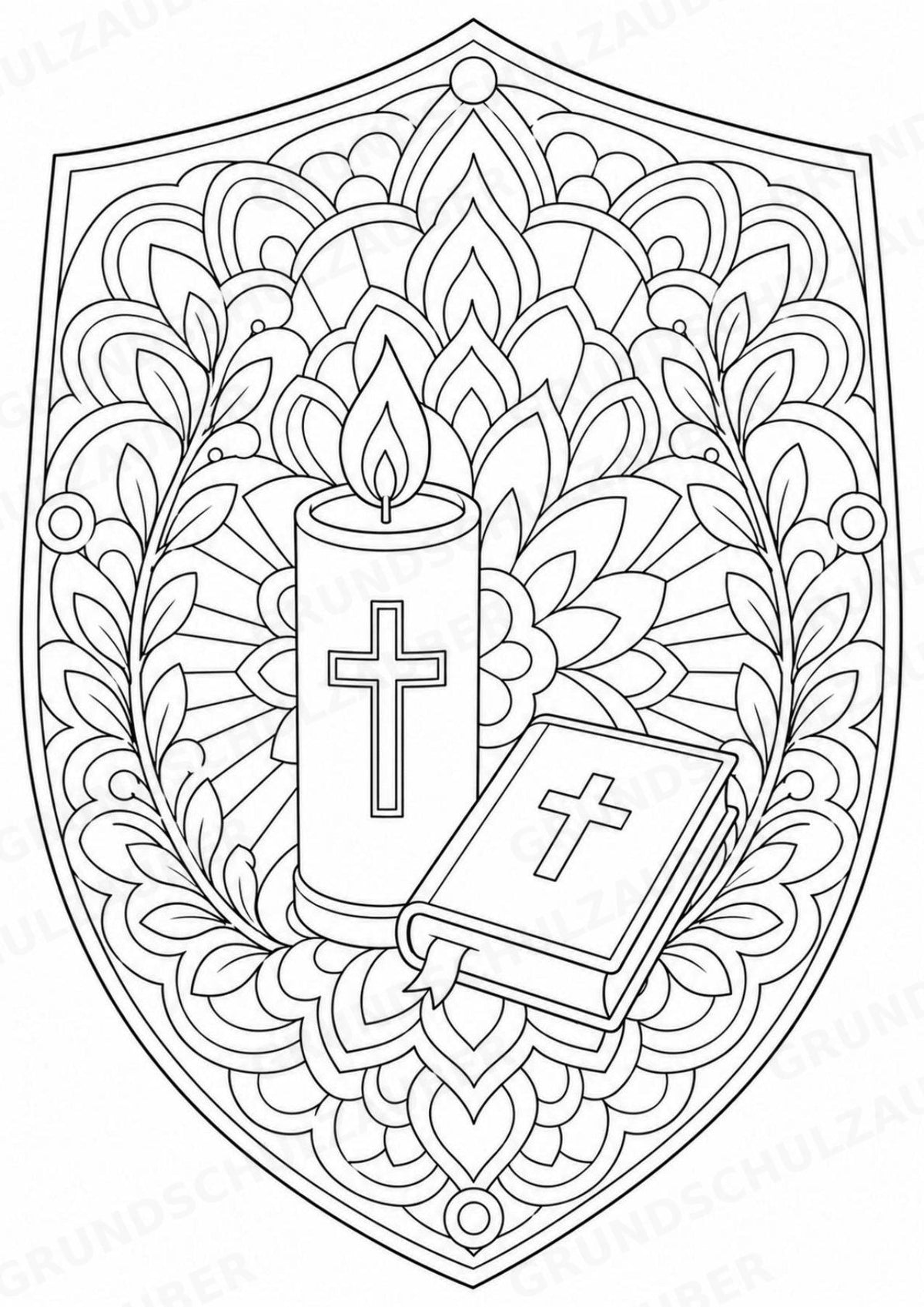 Christentum Mandalas Ausmalbilder – Religion – 15 Malvorlagen – Materialseite 9