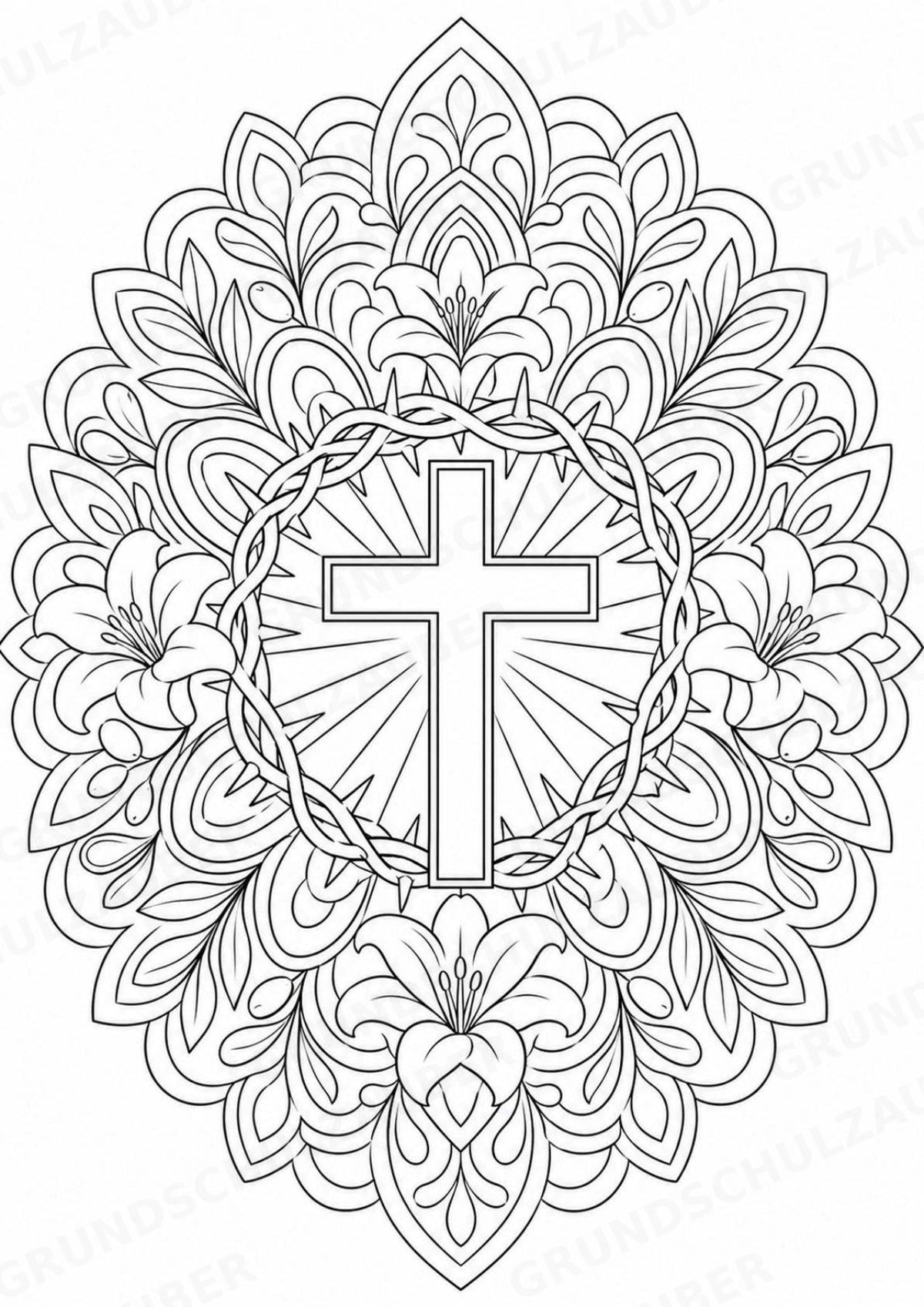 Christentum Mandalas Ausmalbilder – Religion – 15 Malvorlagen – Materialseite 12