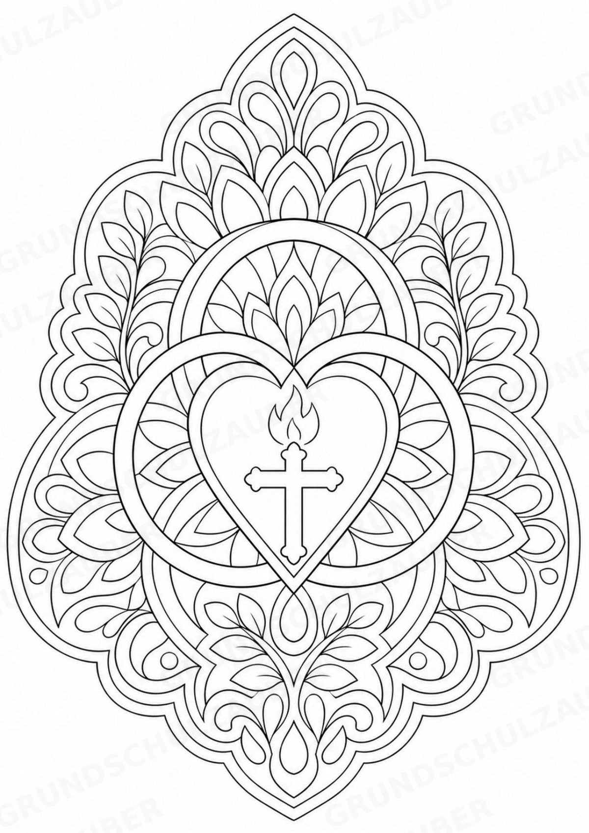 Christentum Mandalas Ausmalbilder – Religion – 15 Malvorlagen – Materialseite 16