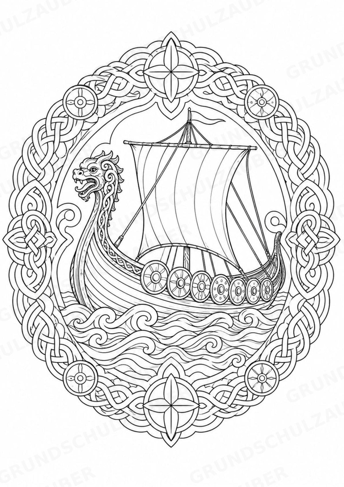 Dänemark Mandalas Ausmalbilder – Länder und Kulturen – 15 Malvorlagen – Materialseite 9