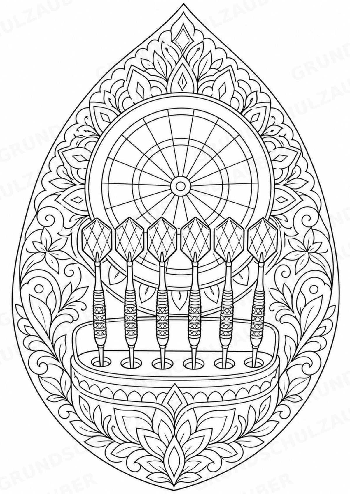 Darts Mandalas Ausmalbilder – Sport – 15 Malvorlagen – Materialseite 6