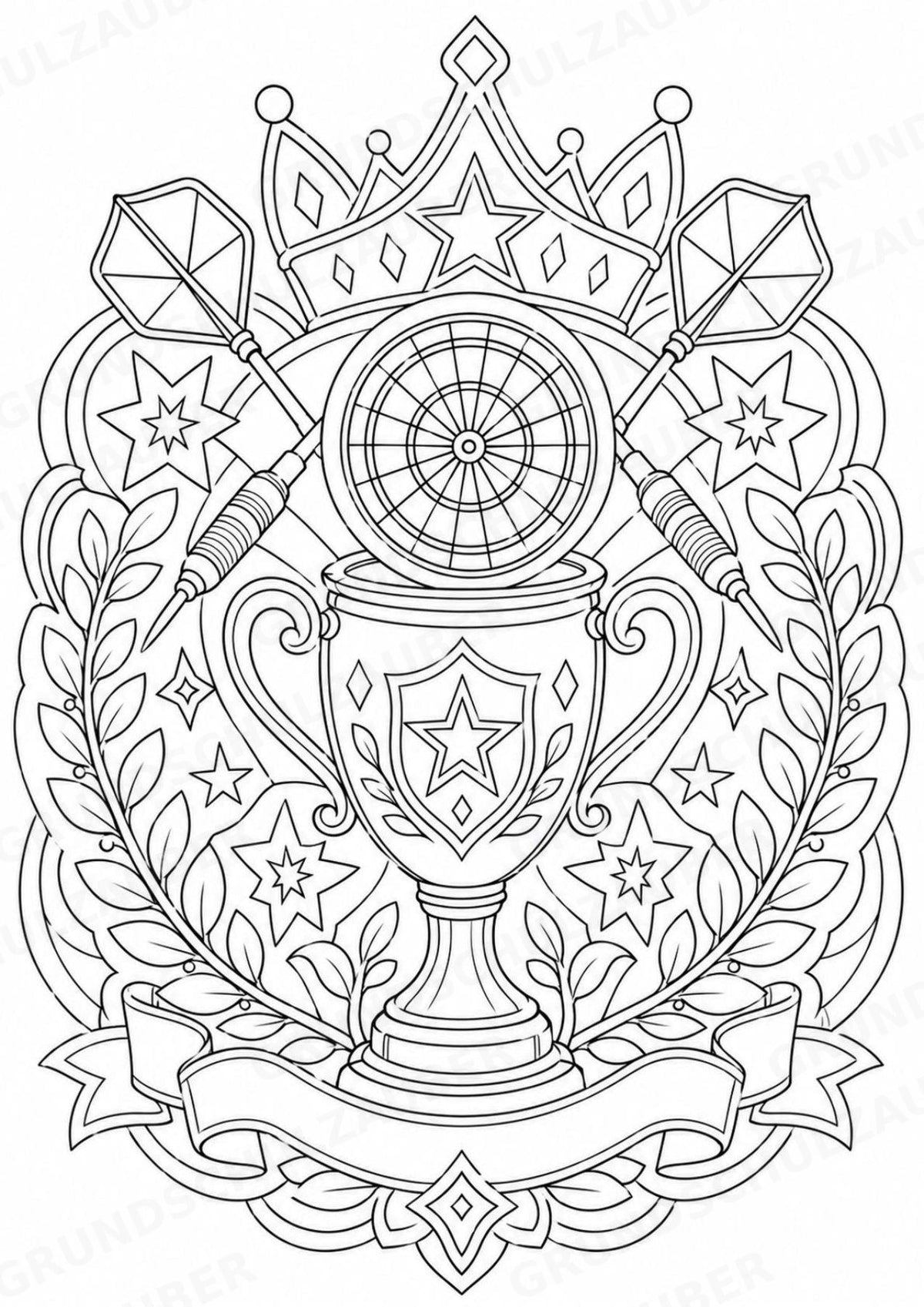 Darts Mandalas Ausmalbilder – Sport – 15 Malvorlagen – Materialseite 8