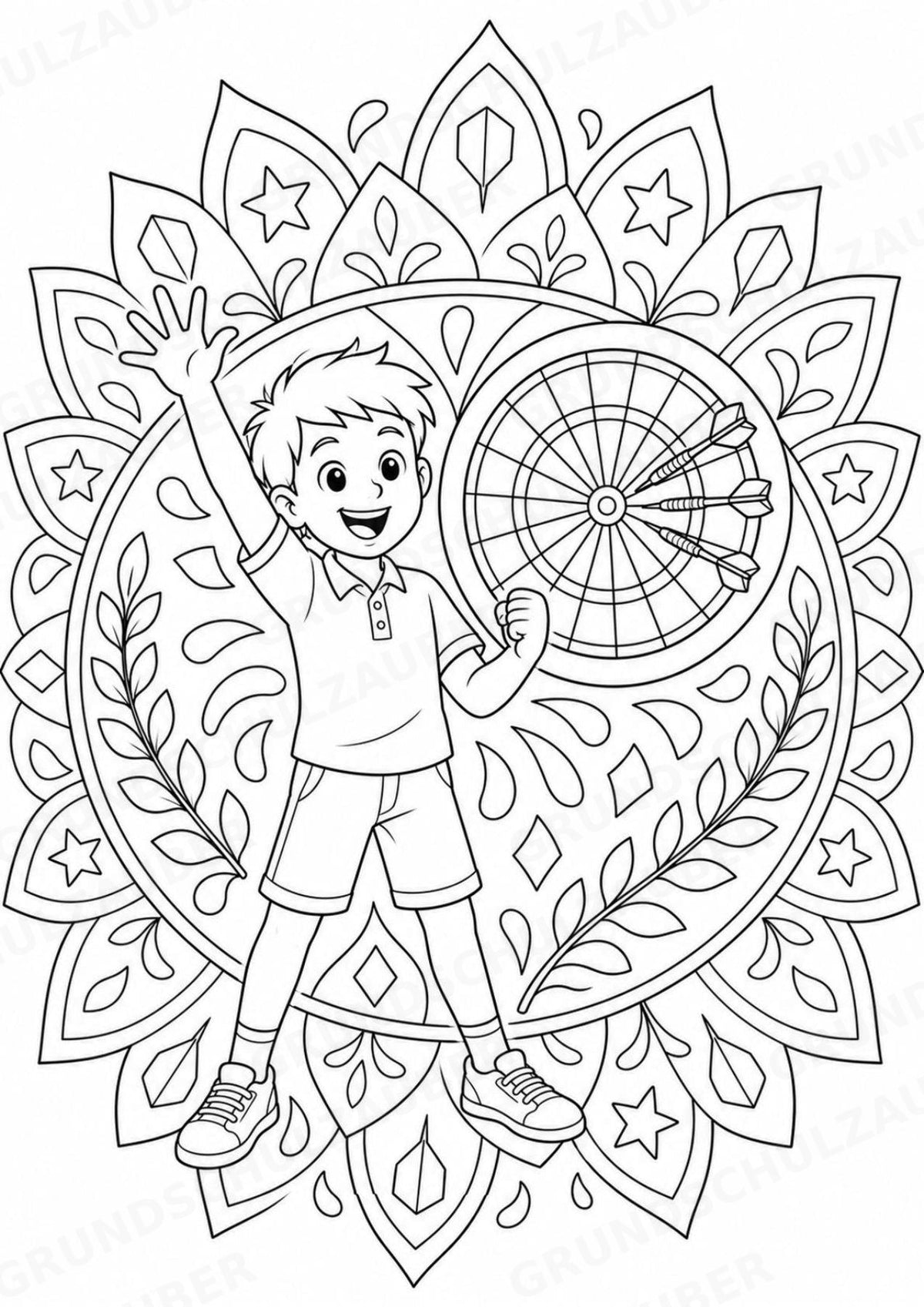 Darts Mandalas Ausmalbilder – Sport – 15 Malvorlagen – Materialseite 15