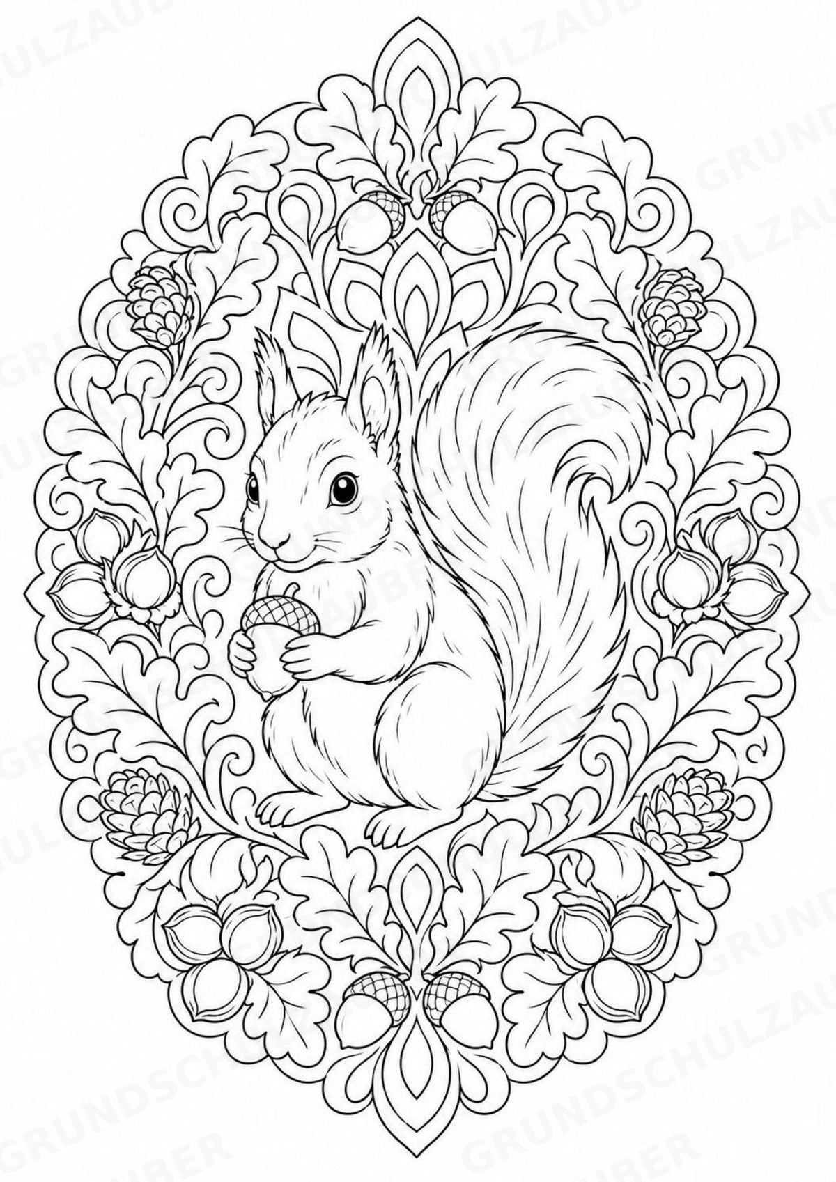 Eichhörnchen Mandalas Ausmalbilder – Tiere – 15 Malvorlagen – Materialseite 2