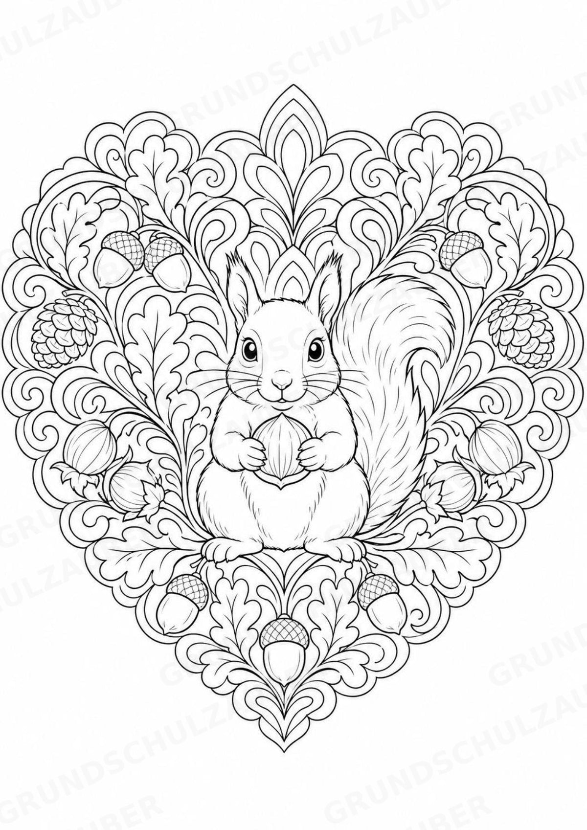 Eichhörnchen Mandalas Ausmalbilder – Tiere – 15 Malvorlagen – Materialseite 5