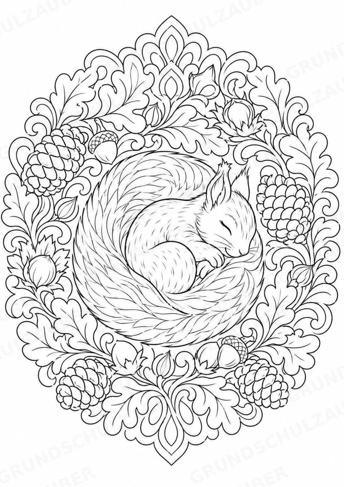 Eichhörnchen Mandalas Ausmalbilder – Tiere – 15 Malvorlagen – Materialseite 6