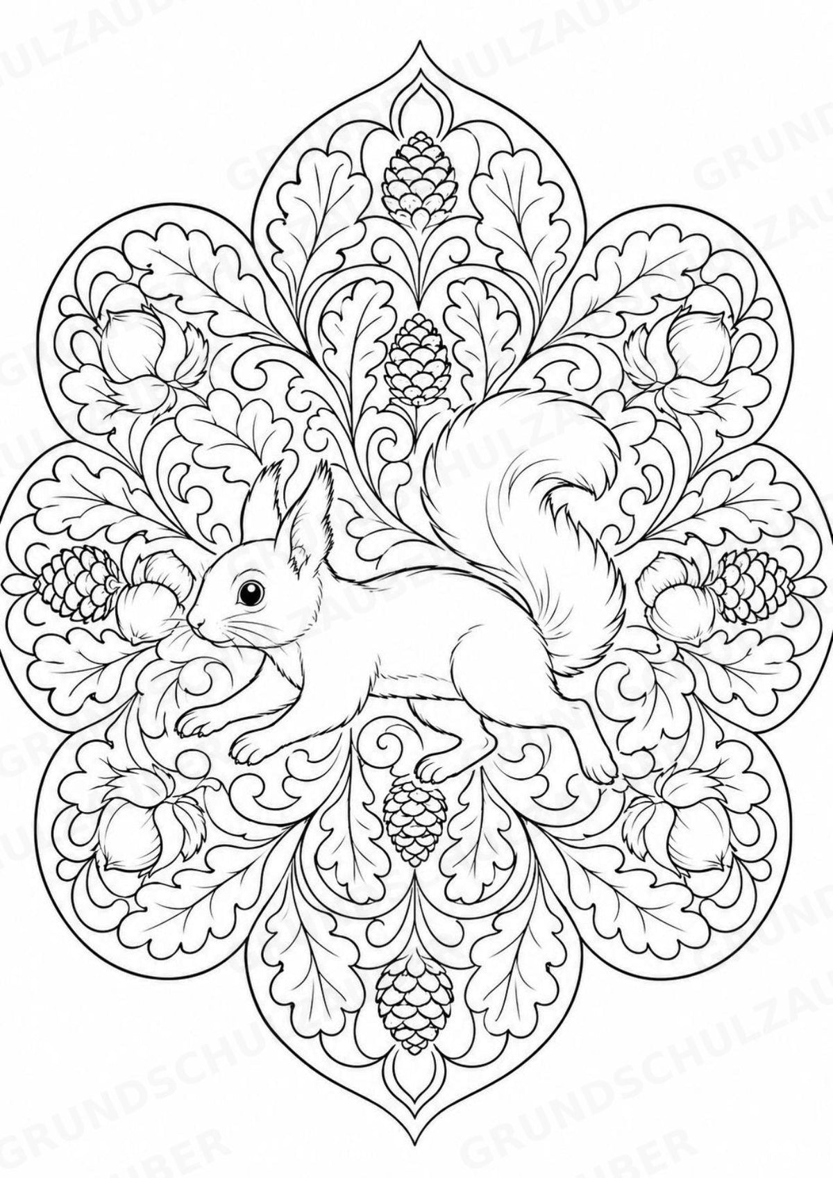 Eichhörnchen Mandalas Ausmalbilder – Tiere – 15 Malvorlagen – Materialseite 9