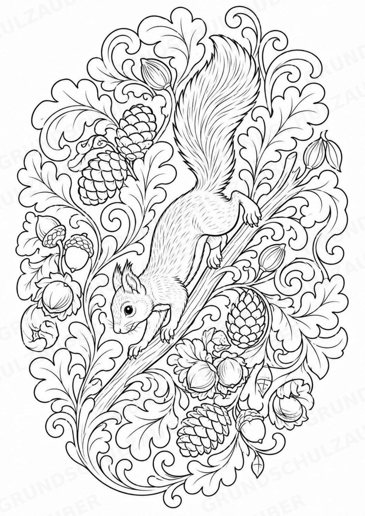 Eichhörnchen Mandalas Ausmalbilder – Tiere – 15 Malvorlagen – Materialseite 15