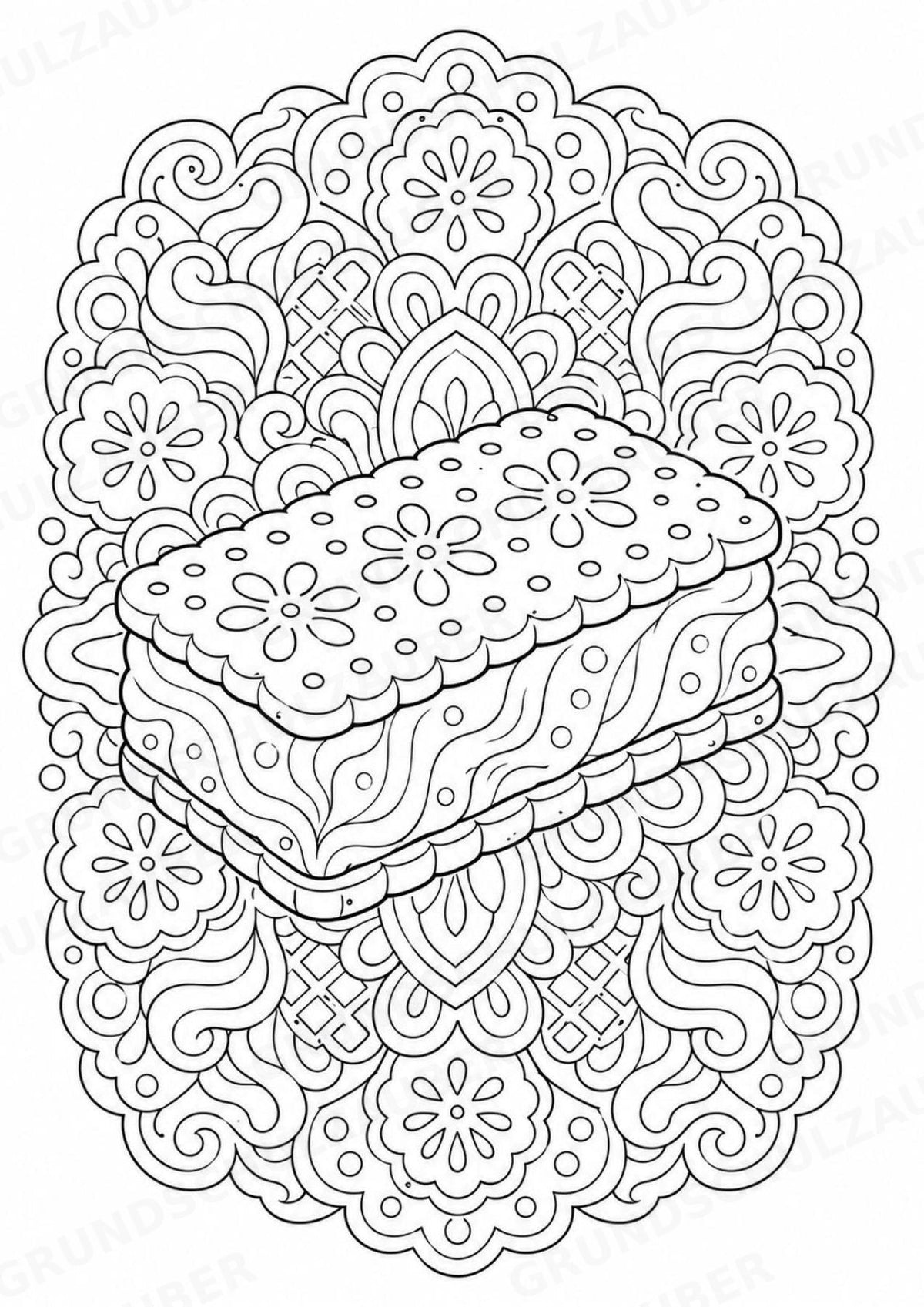 Eis im Sommer Mandalas Ausmalbilder – Wetter und Jahreszeiten – 15 Malvorlagen – Materialseite 12