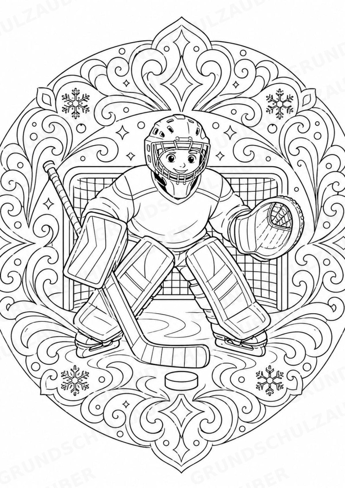 Eishockey Mandalas Ausmalbilder – Sport – 15 Malvorlagen – Materialseite 8