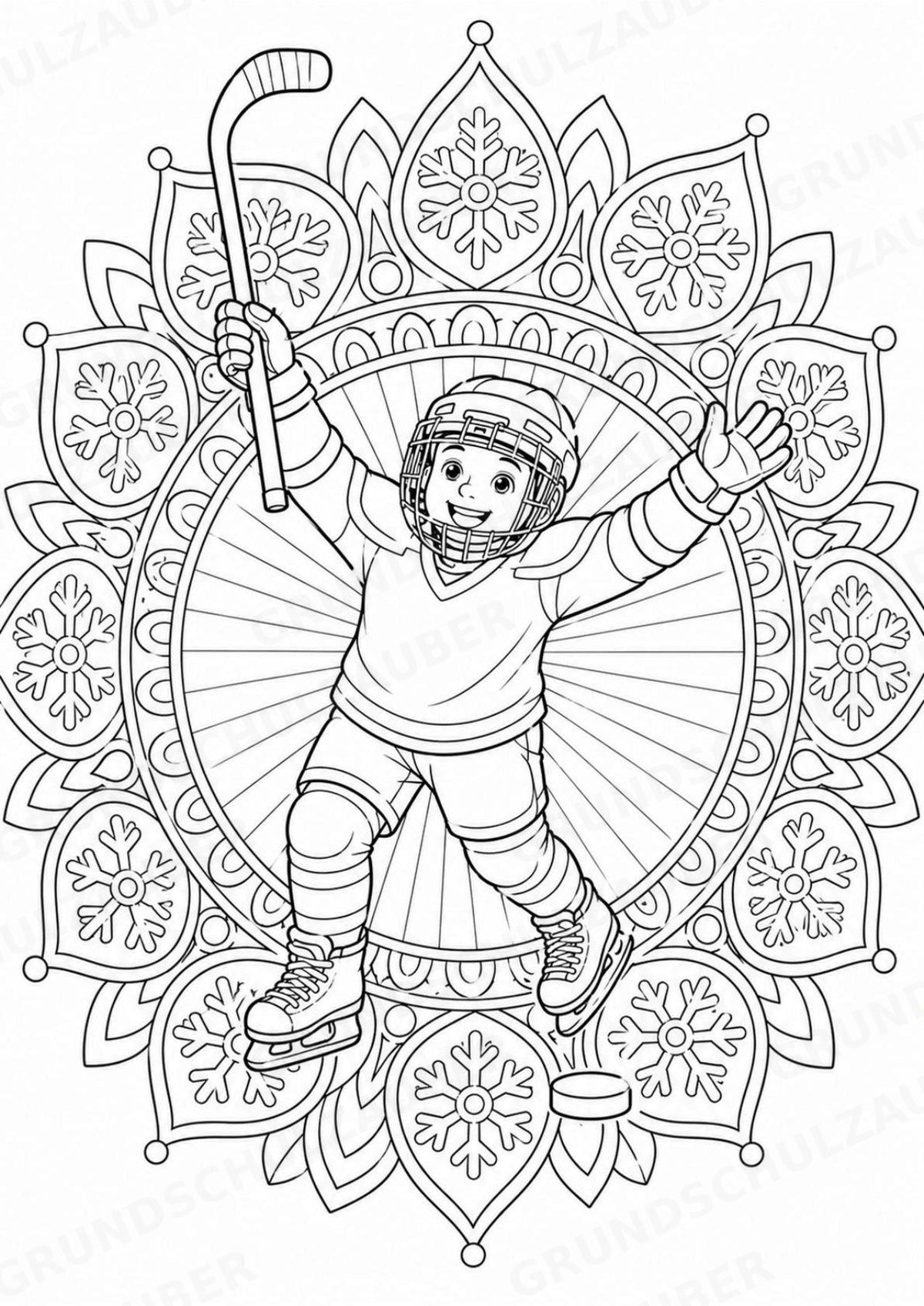 Eishockey Mandalas Ausmalbilder – Sport – 15 Malvorlagen – Materialseite 11