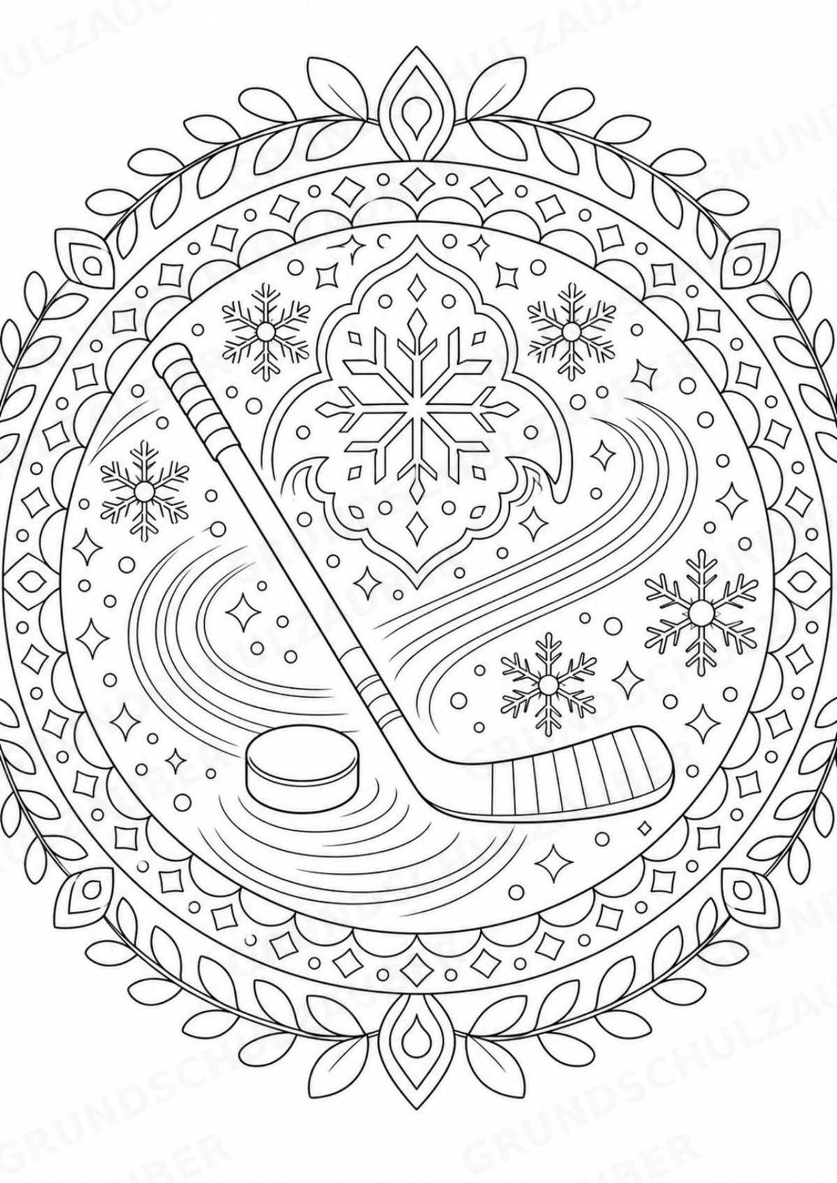 Eishockey Mandalas Ausmalbilder – Sport – 15 Malvorlagen – Materialseite 13
