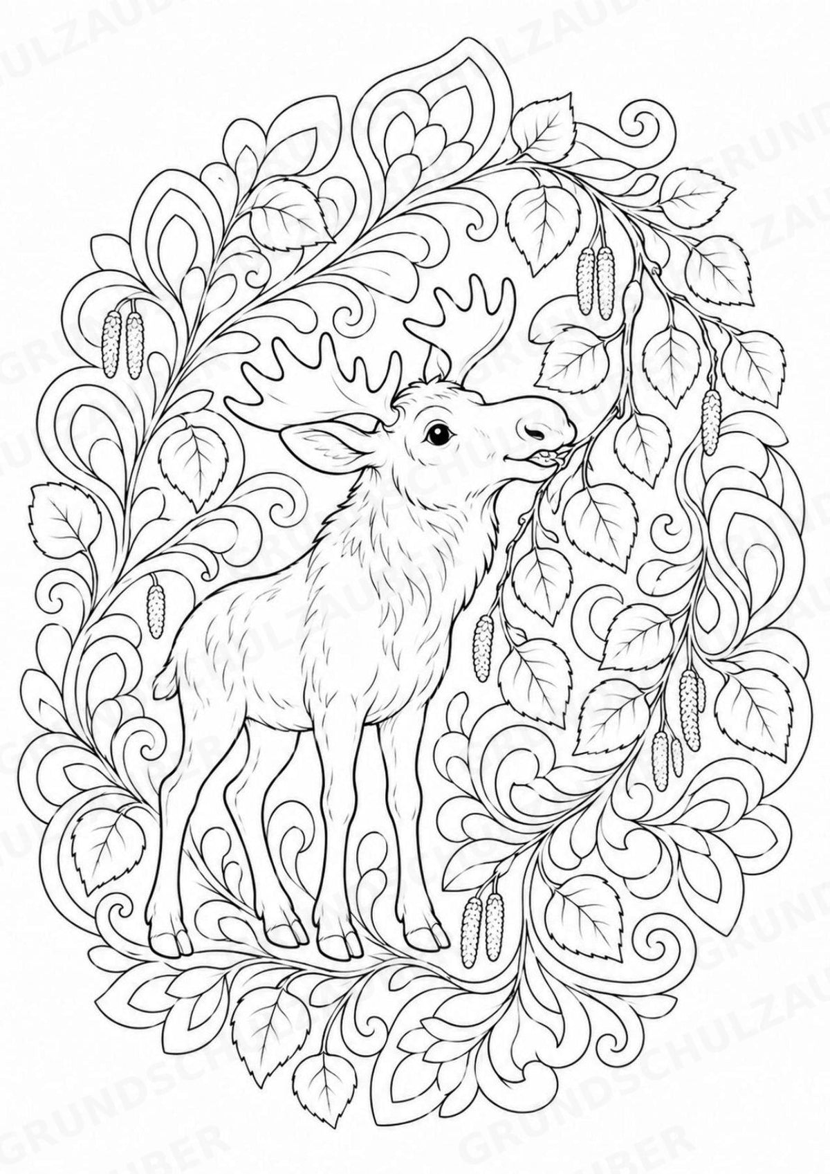 Elch Mandalas Ausmalbilder – Tiere – 15 Malvorlagen – Materialseite 9