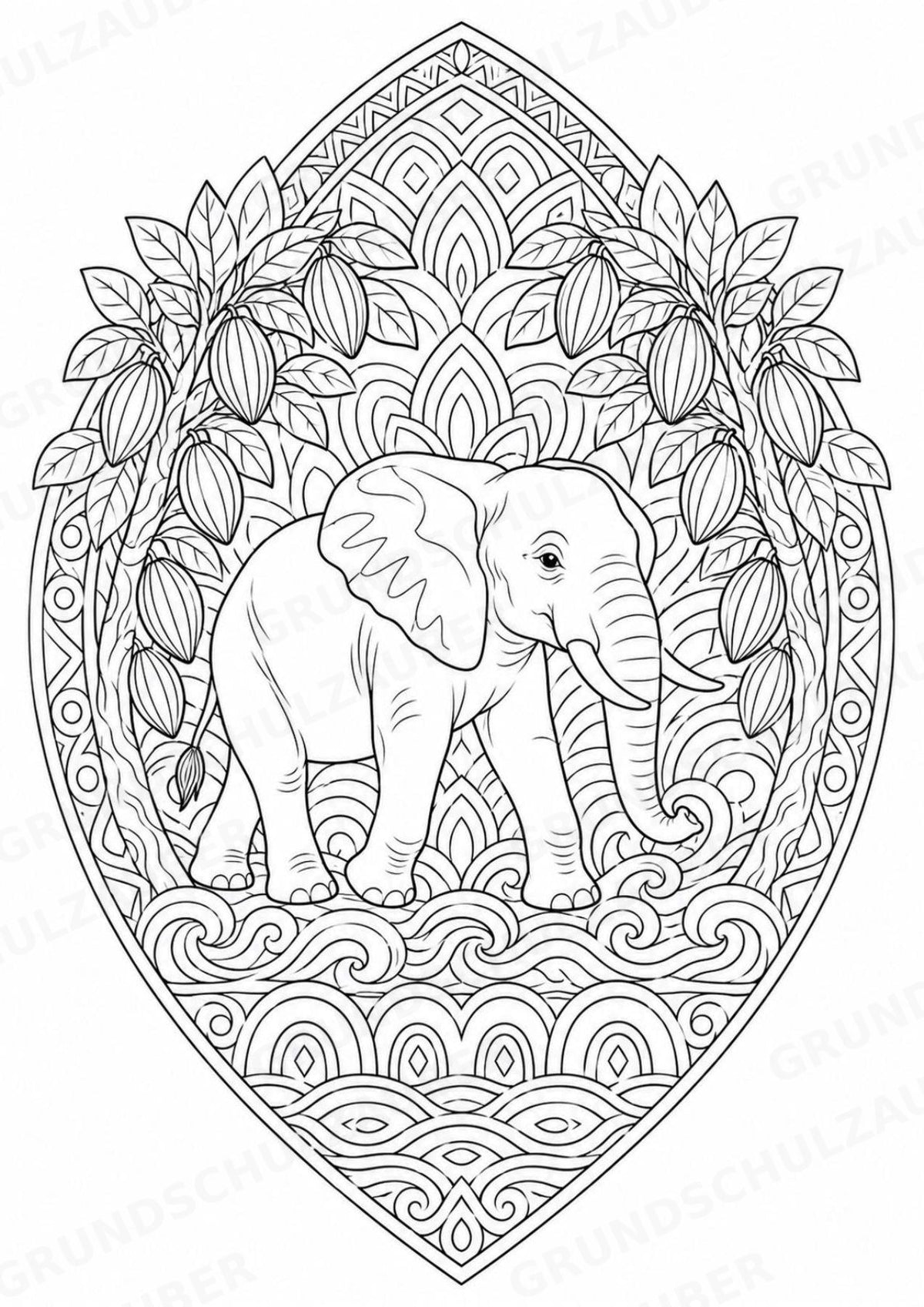Elfenbeinküste Mandalas Ausmalbilder – Länder und Kulturen – 15 Malvorlagen – Materialseite 15