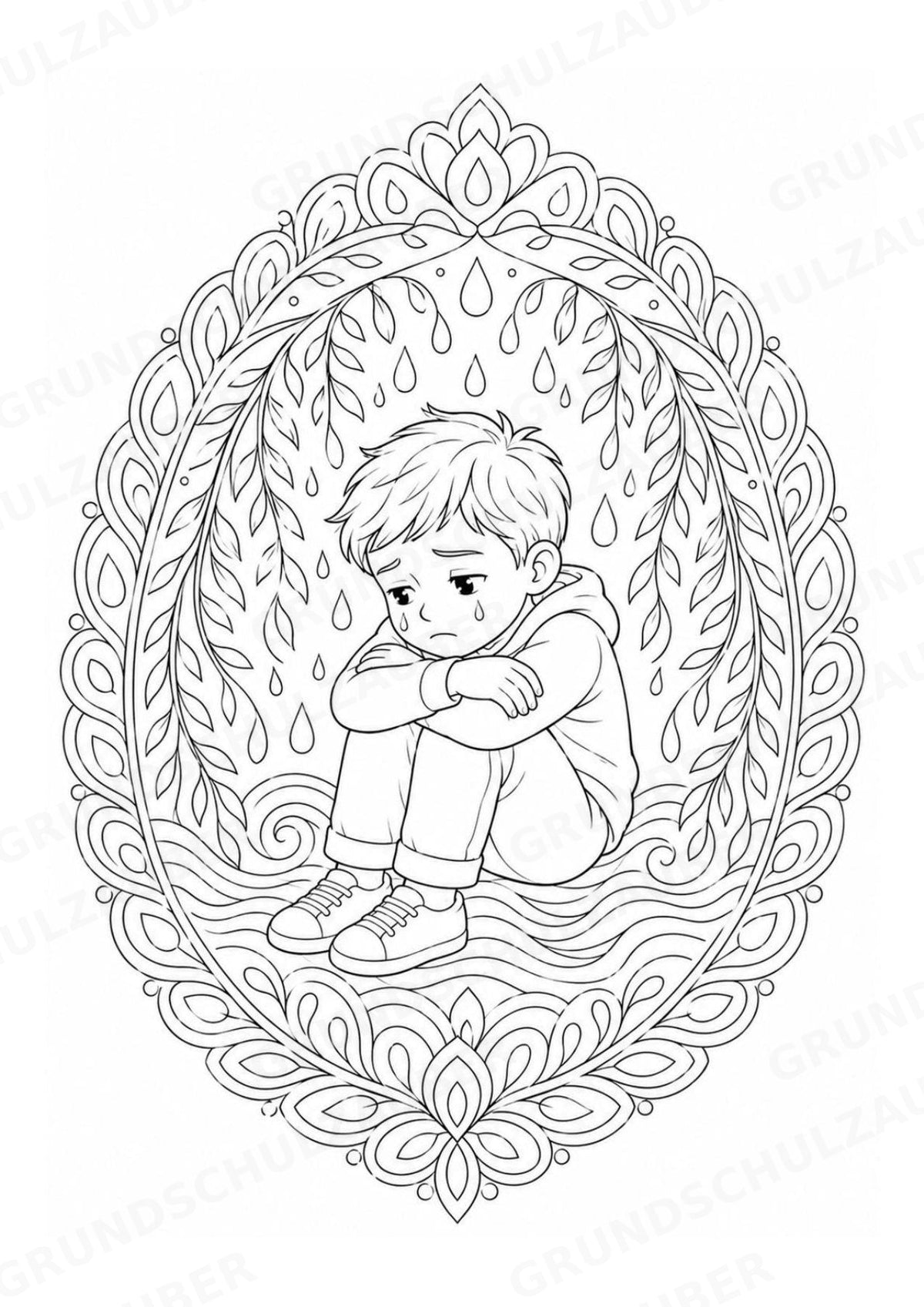 Emotionen Mandalas Ausmalbilder – Familie und Zusammenleben – 15 Malvorlagen – Materialseite 3