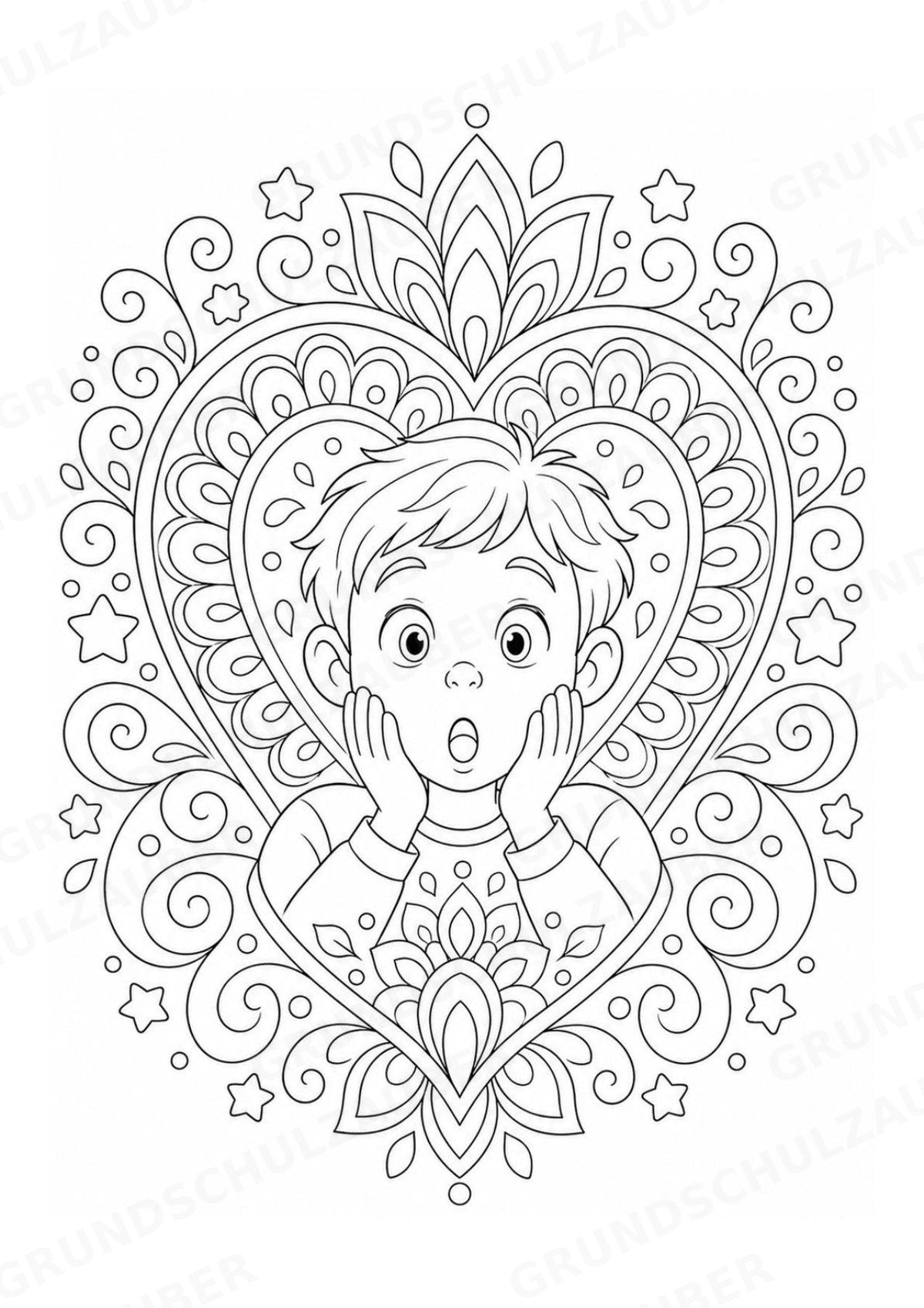 Emotionen Mandalas Ausmalbilder – Familie und Zusammenleben – 15 Malvorlagen – Materialseite 5
