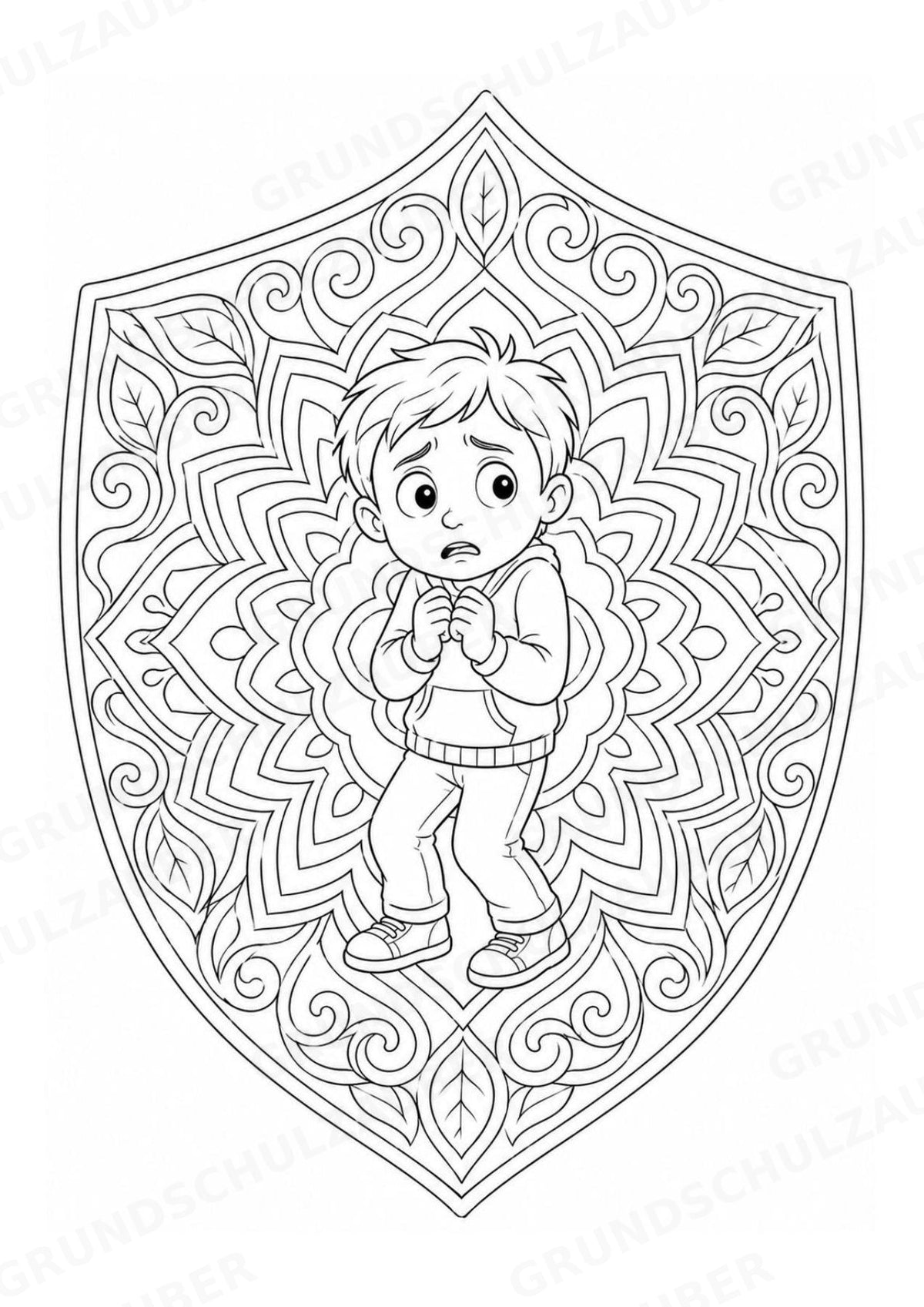 Emotionen Mandalas Ausmalbilder – Familie und Zusammenleben – 15 Malvorlagen – Materialseite 7