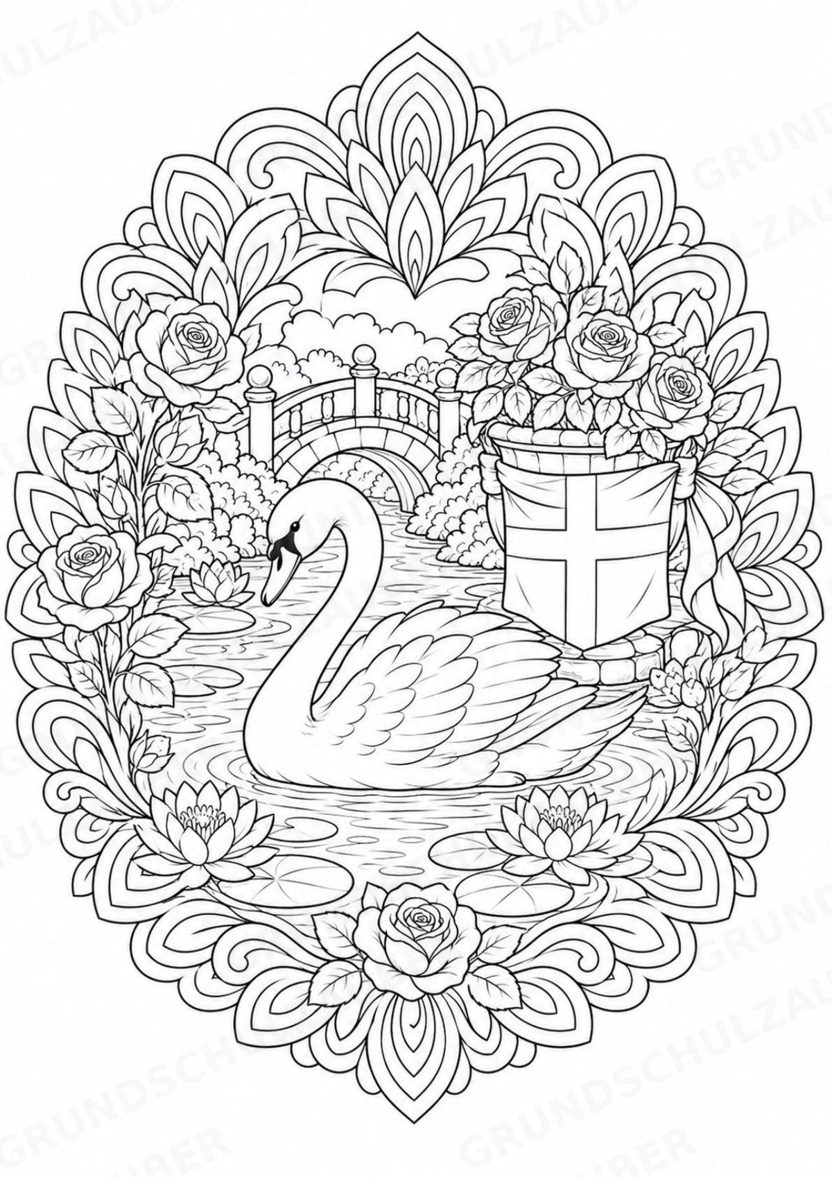 England Mandalas Ausmalbilder – Länder und Kulturen – 15 Malvorlagen – Materialseite 9
