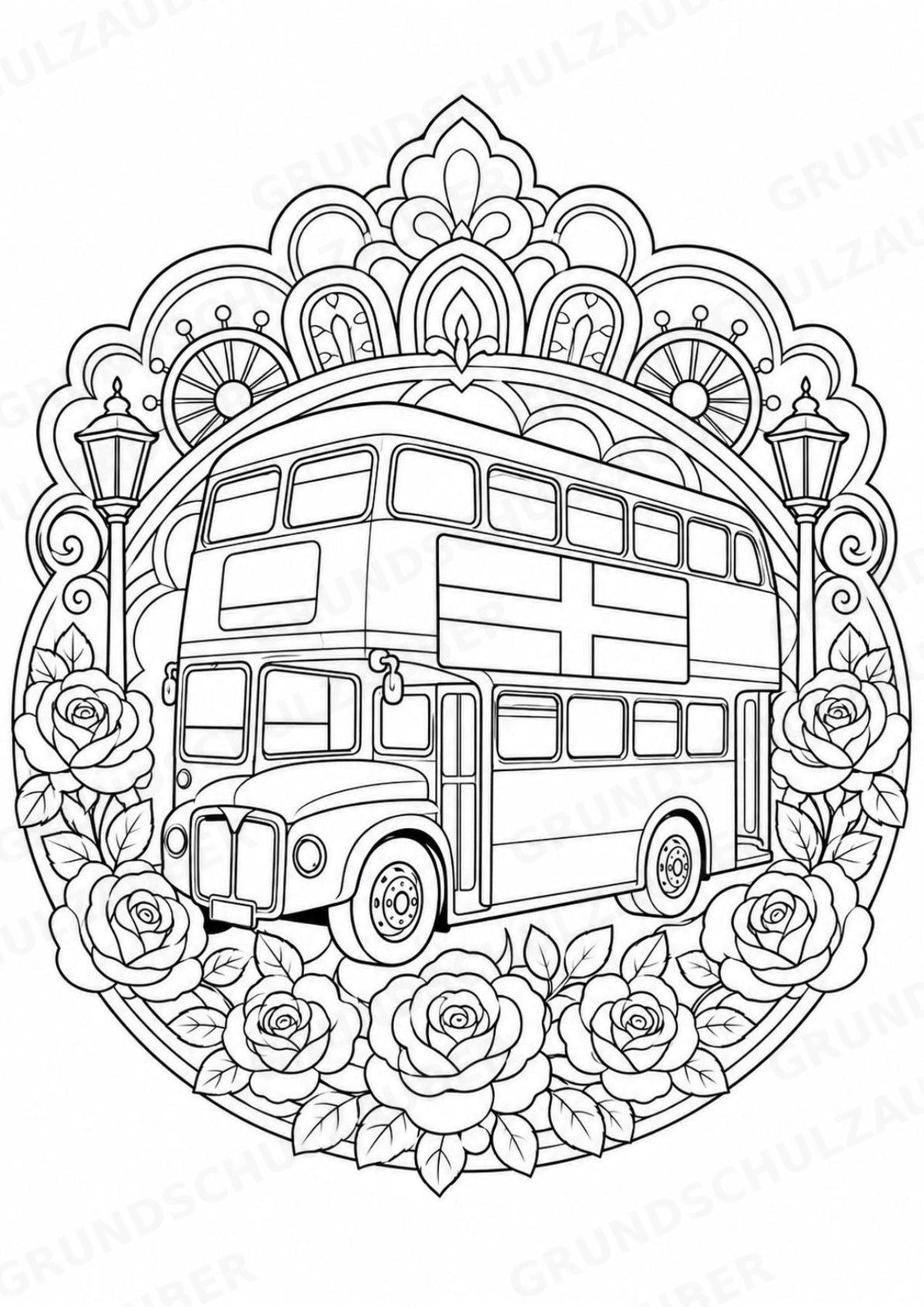 England Mandalas Ausmalbilder – Länder und Kulturen – 15 Malvorlagen – Materialseite 13
