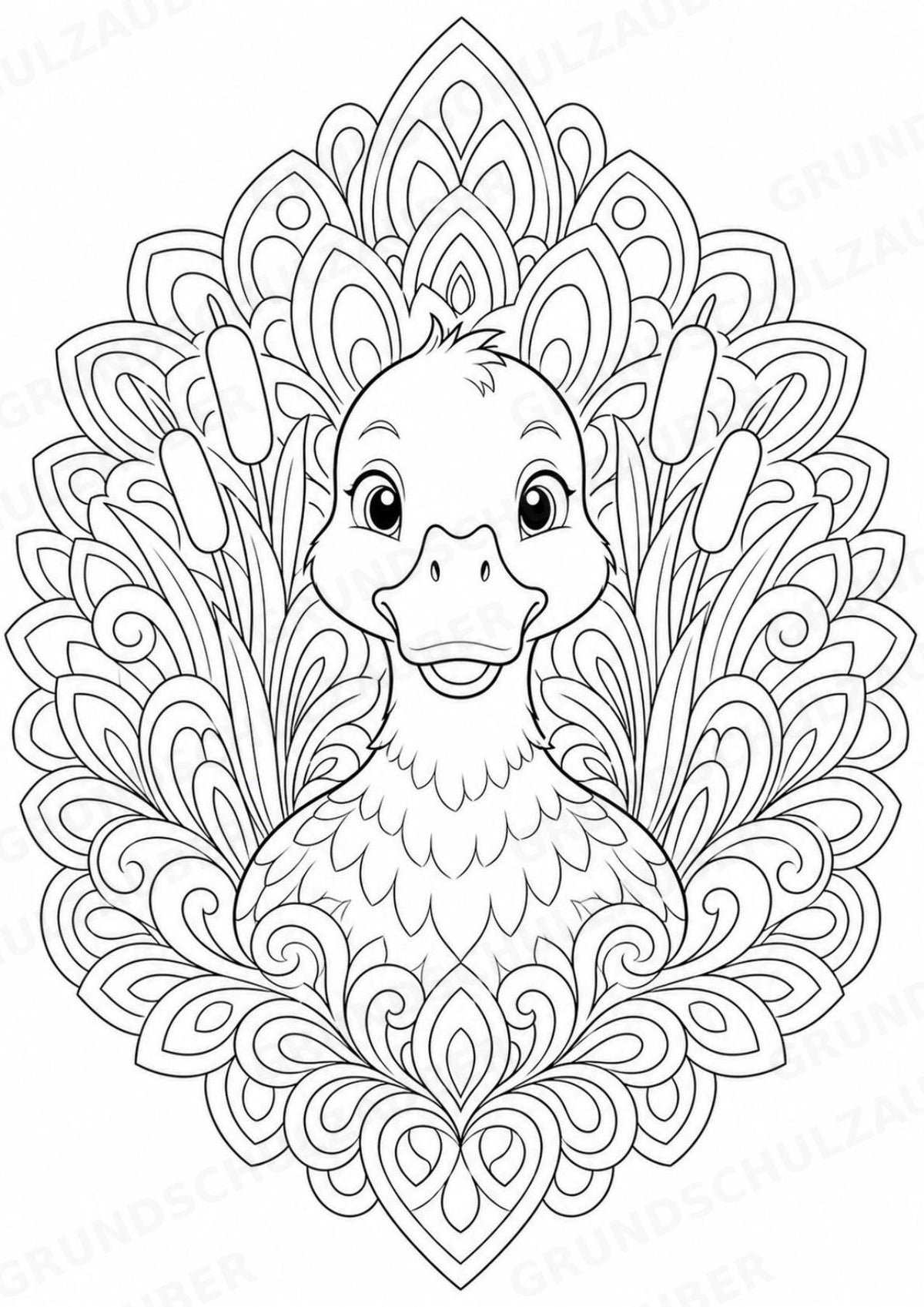 Ente Mandalas Ausmalbilder – Tiere – 15 Malvorlagen – Materialseite 3