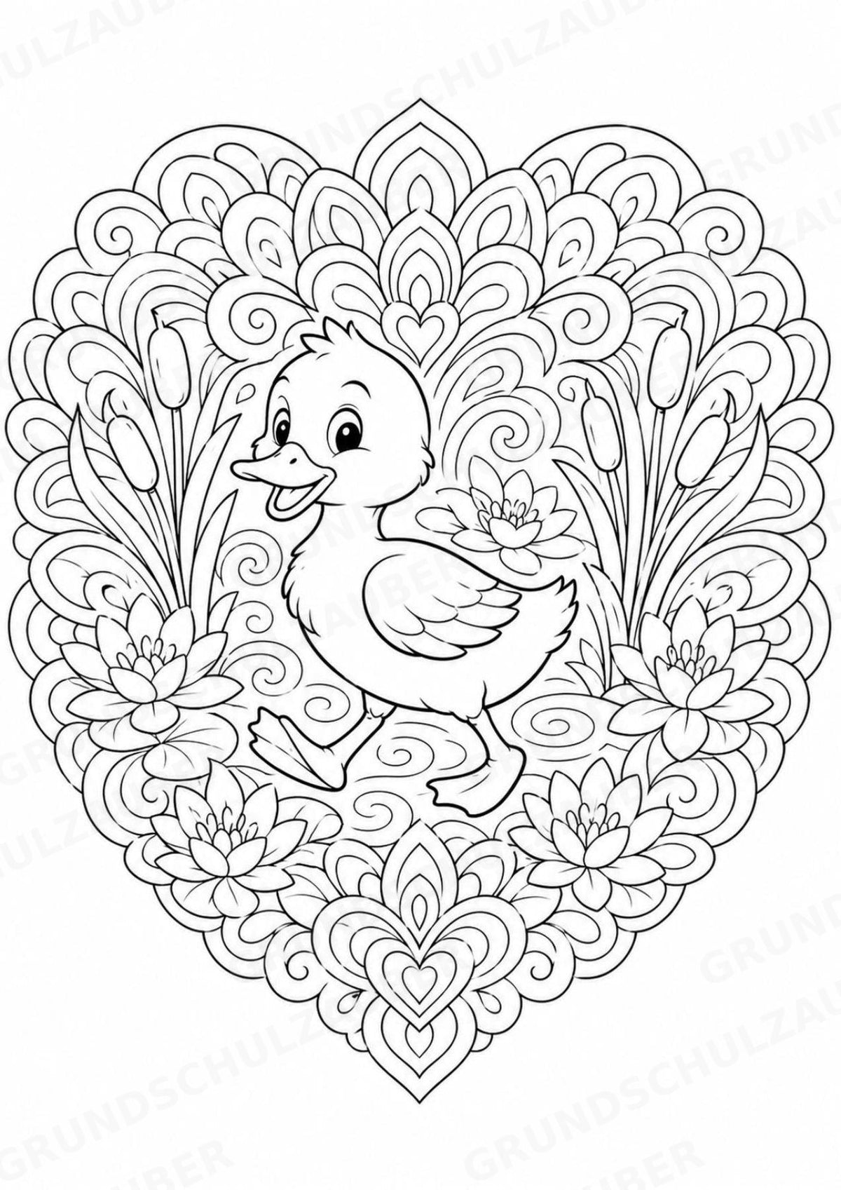 Ente Mandalas Ausmalbilder – Tiere – 15 Malvorlagen – Materialseite 5