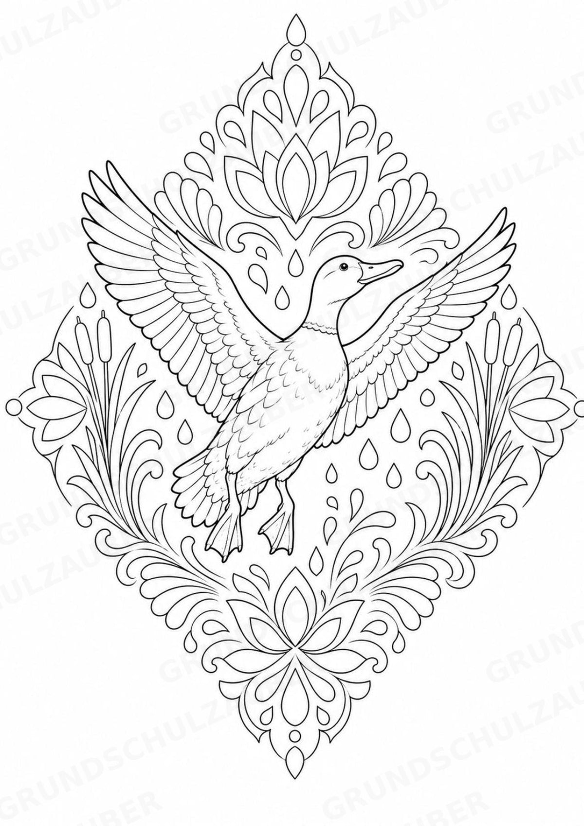 Ente Mandalas Ausmalbilder – Tiere – 15 Malvorlagen – Materialseite 15
