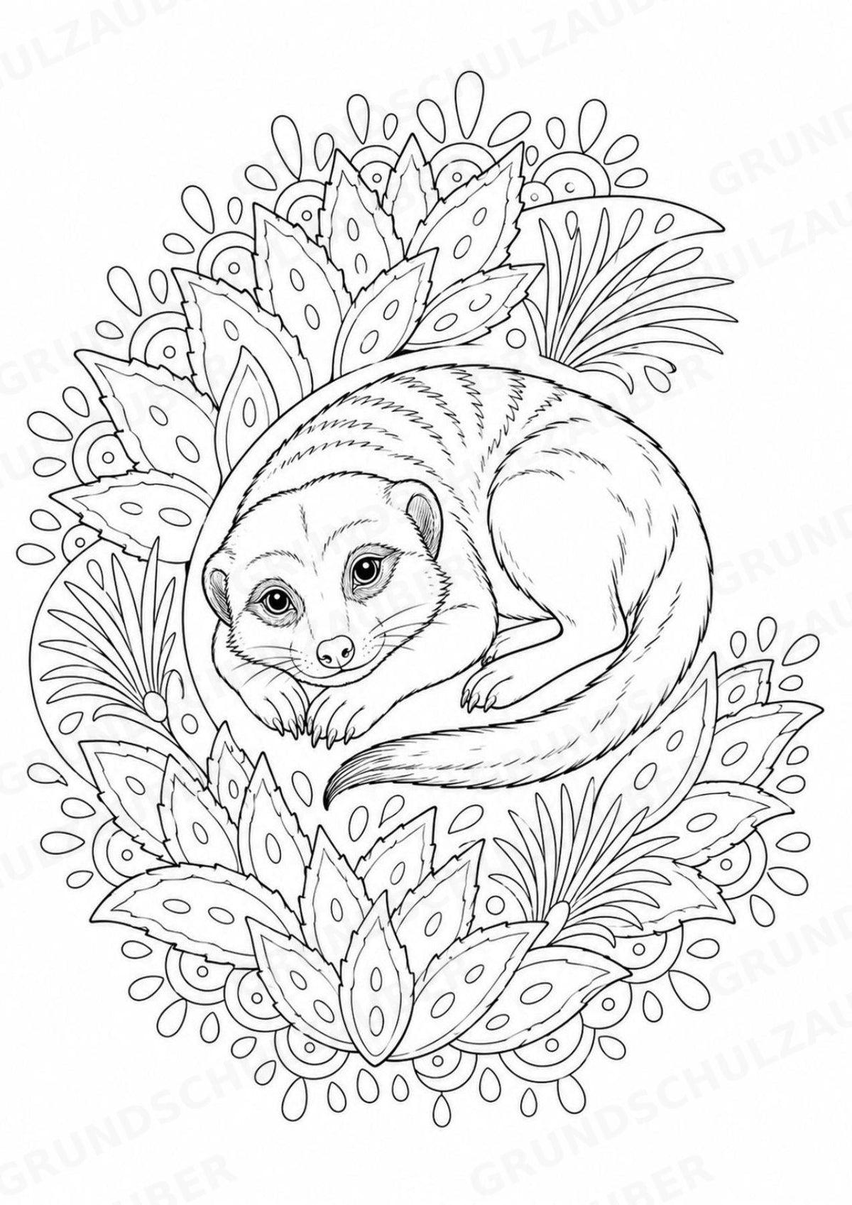 Erdmännchen Mandalas Ausmalbilder – Tiere – 15 Malvorlagen – Materialseite 10