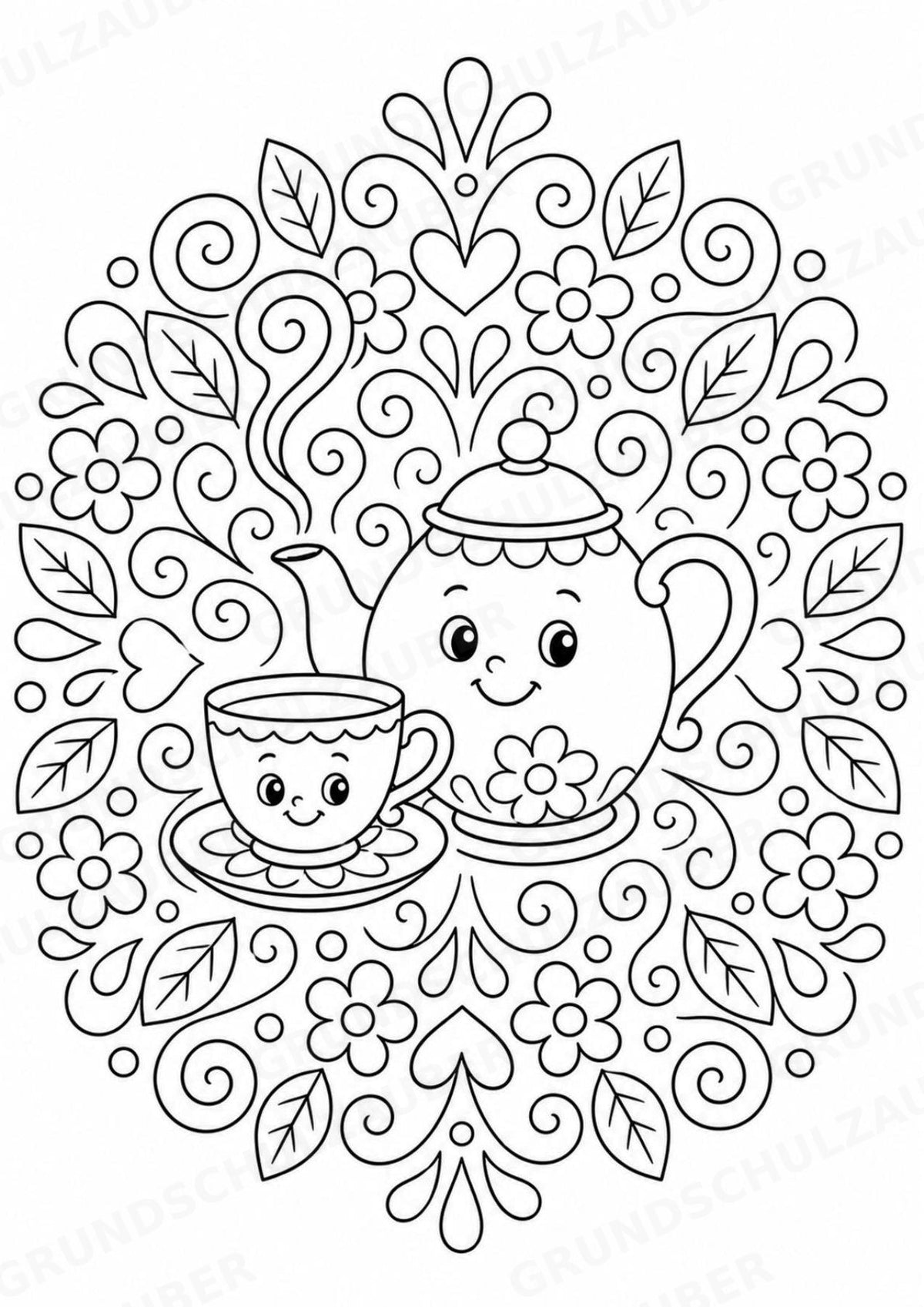 Essen & Trinken Mandalas Ausmalbilder – Essen und Ernährung – 15 Malvorlagen – Materialseite 12