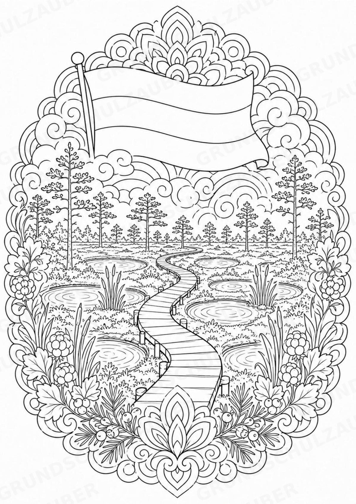 Estland Mandalas Ausmalbilder – Länder und Kulturen – 15 Malvorlagen – Materialseite 10