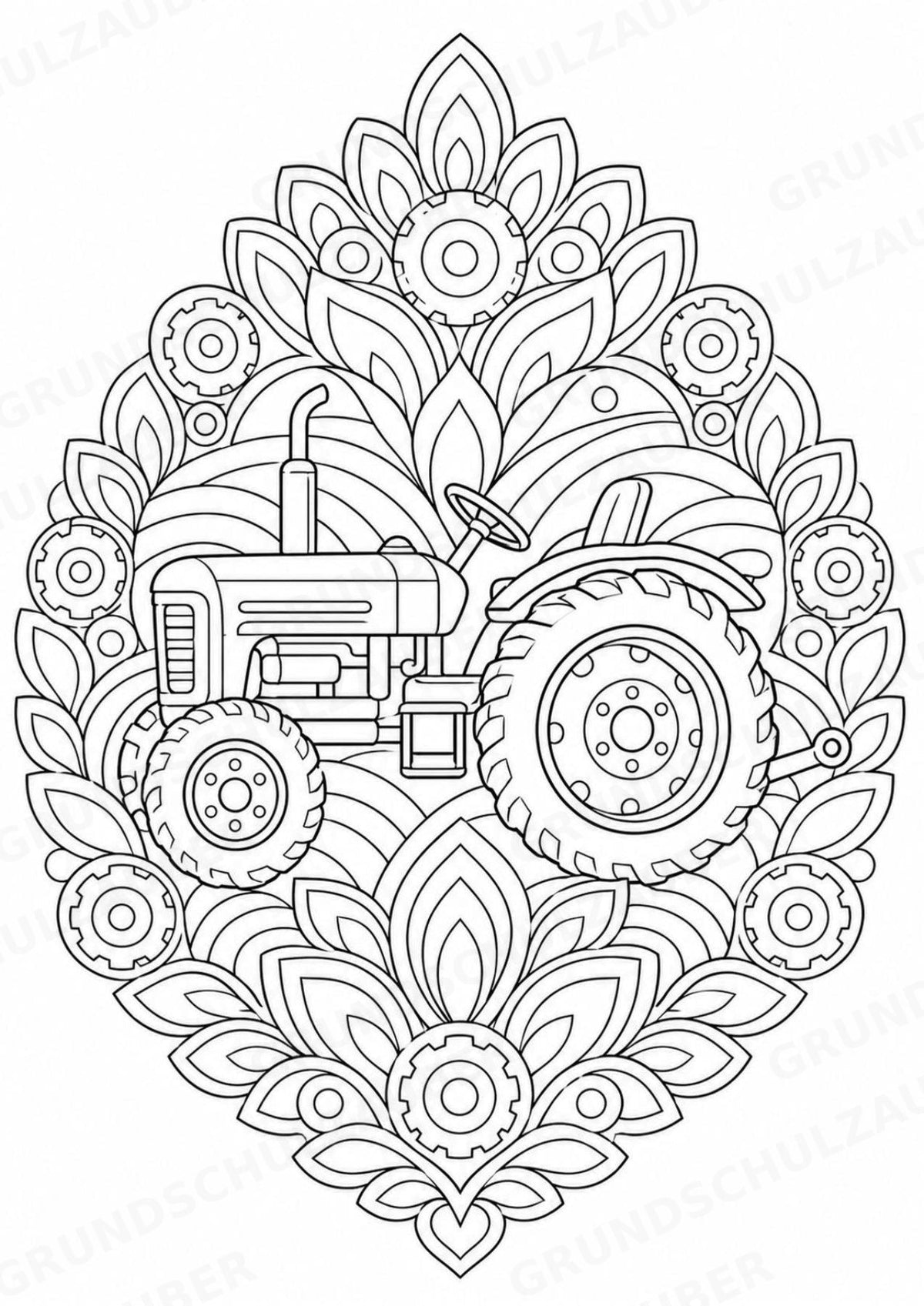 Fahrzeuge Mandalas Ausmalbilder – Fahrzeuge – 15 Malvorlagen – Materialseite 10