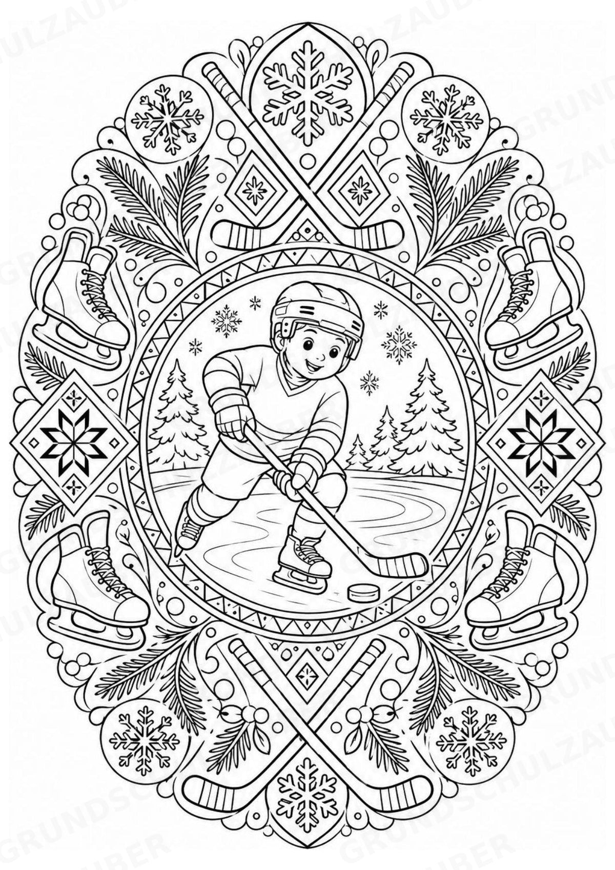 Finnland Mandalas Ausmalbilder – Länder und Kulturen – 15 Malvorlagen – Materialseite 11