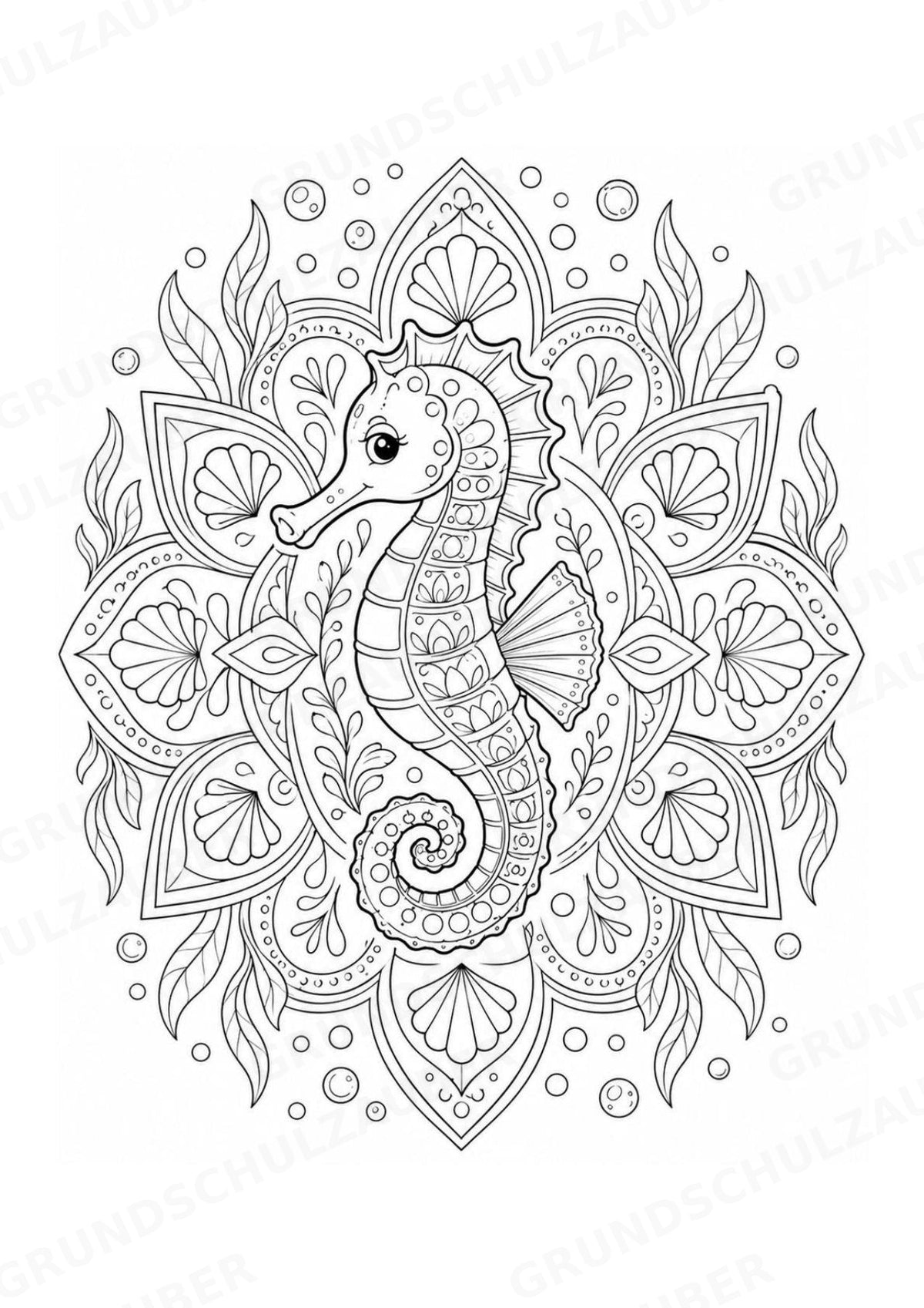 Fische Mandalas Ausmalbilder – Tiere – 15 Malvorlagen – Materialseite 9