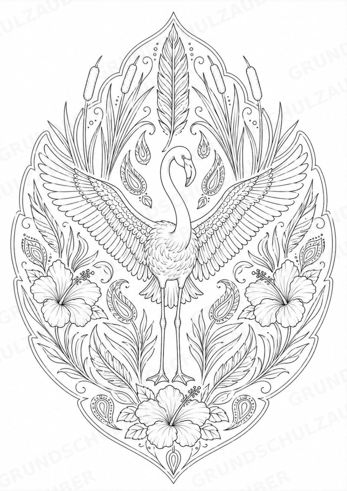 Flamingo Mandalas Ausmalbilder – Tiere – 15 Malvorlagen – Materialseite 6