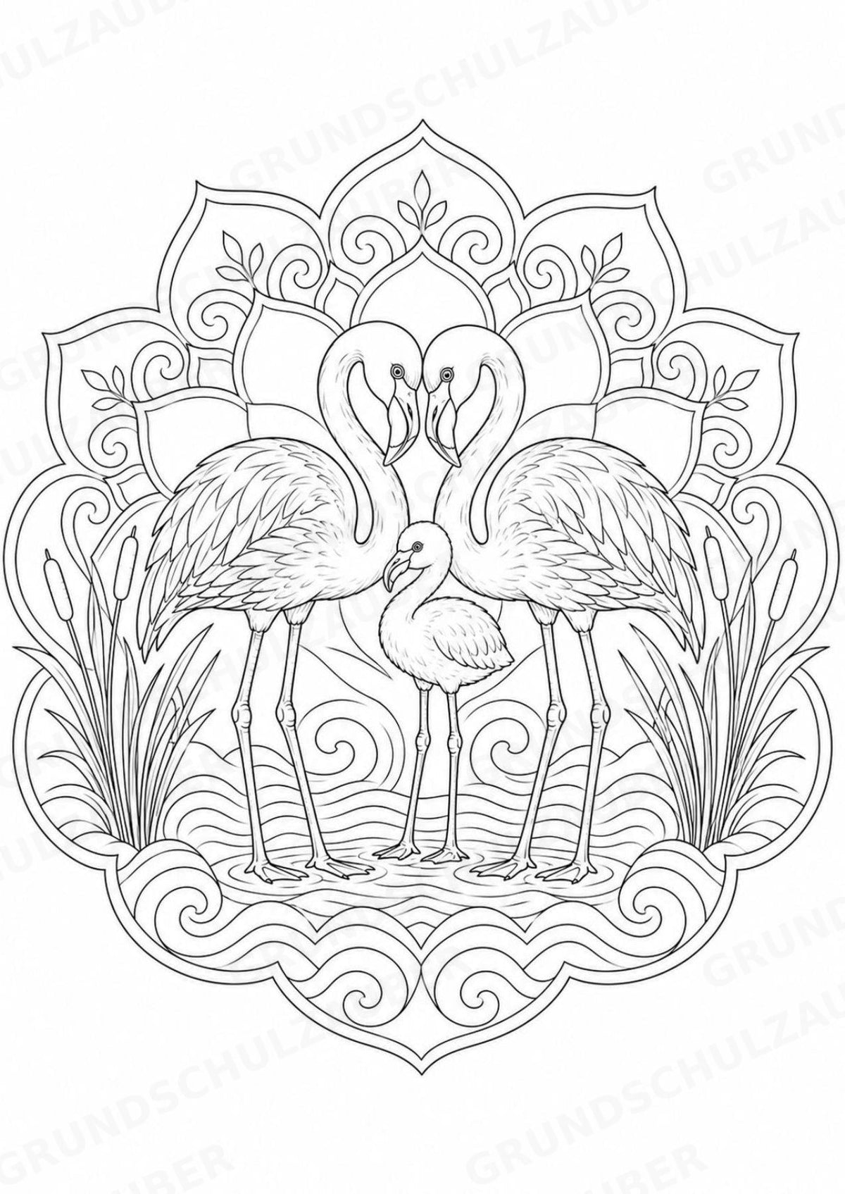 Flamingo Mandalas Ausmalbilder – Tiere – 15 Malvorlagen – Materialseite 16