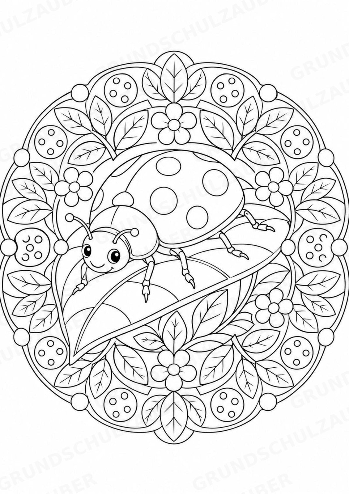 Frühling Mandalas Ausmalbilder – Wetter und Jahreszeiten – 15 Malvorlagen – Materialseite 4