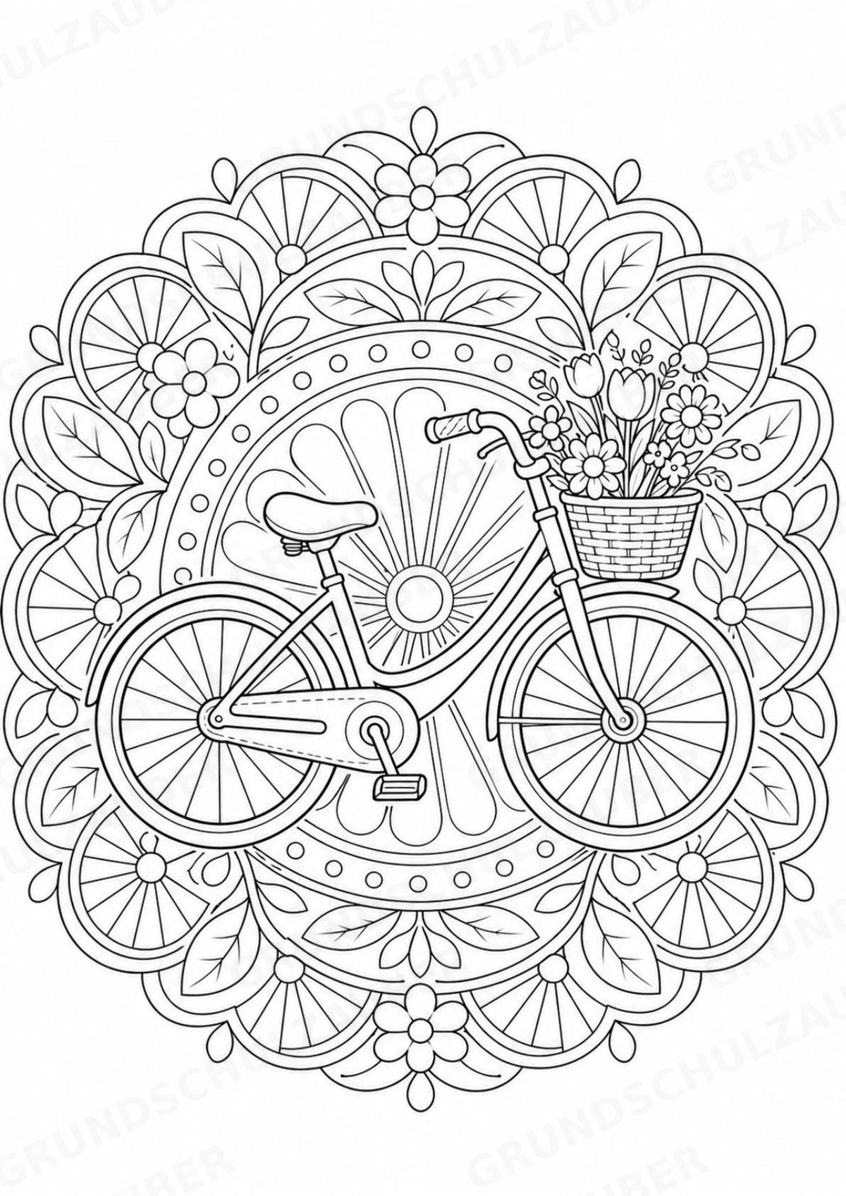 Frühling Mandalas Ausmalbilder – Wetter und Jahreszeiten – 15 Malvorlagen – Materialseite 16
