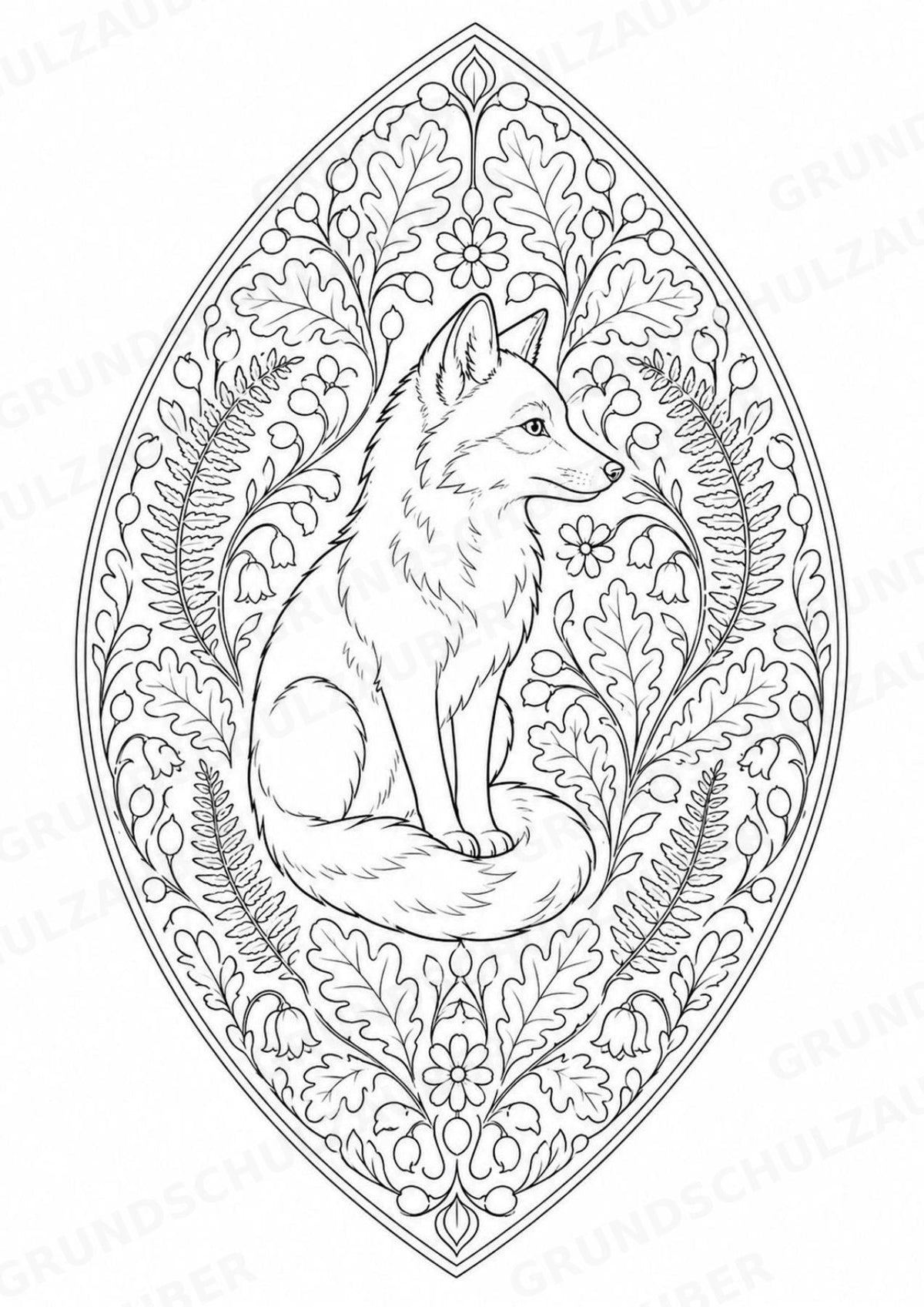 Fuchs Mandalas Ausmalbilder – Tiere – 15 Malvorlagen – Materialseite 4