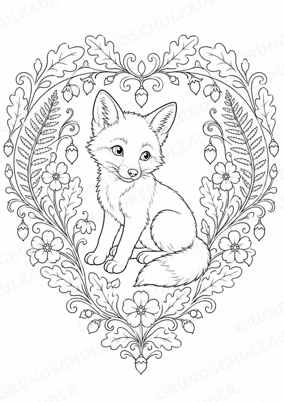 Fuchs Mandalas Ausmalbilder – Tiere – 15 Malvorlagen – Materialseite 5