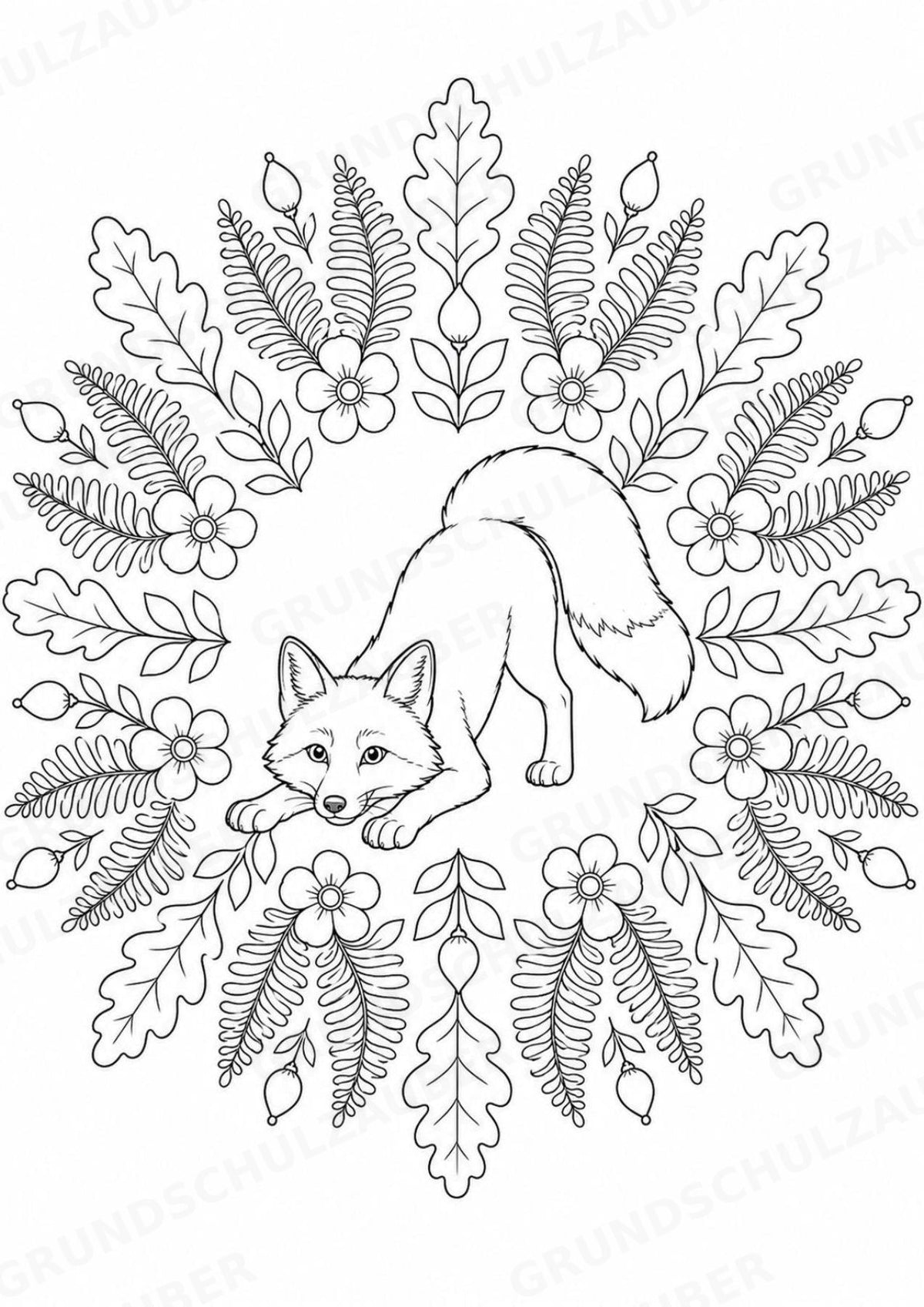 Fuchs Mandalas Ausmalbilder – Tiere – 15 Malvorlagen – Materialseite 7