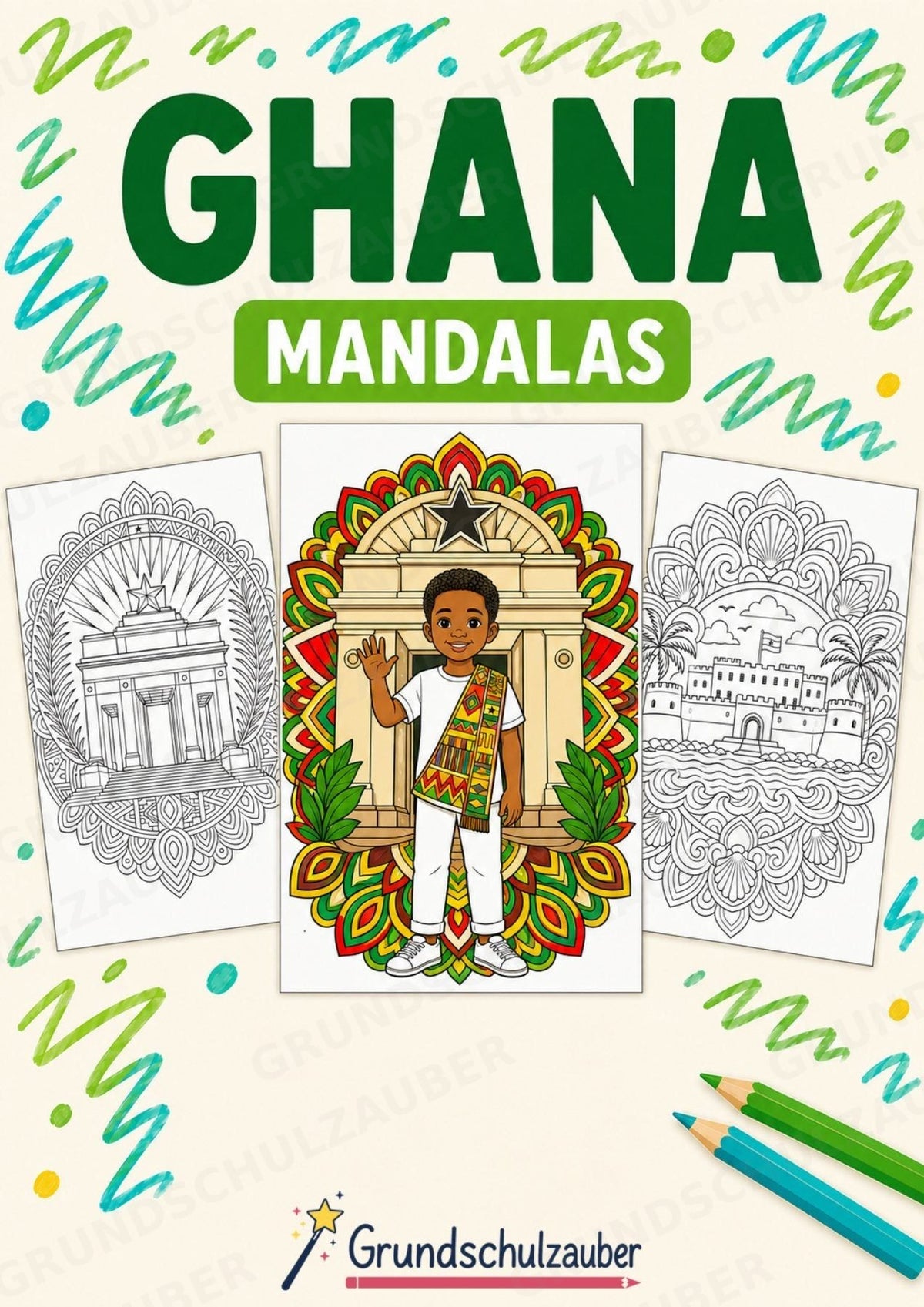 Ghana Mandalas Ausmalbilder – Länder und Kulturen – 15 Malvorlagen – Cover